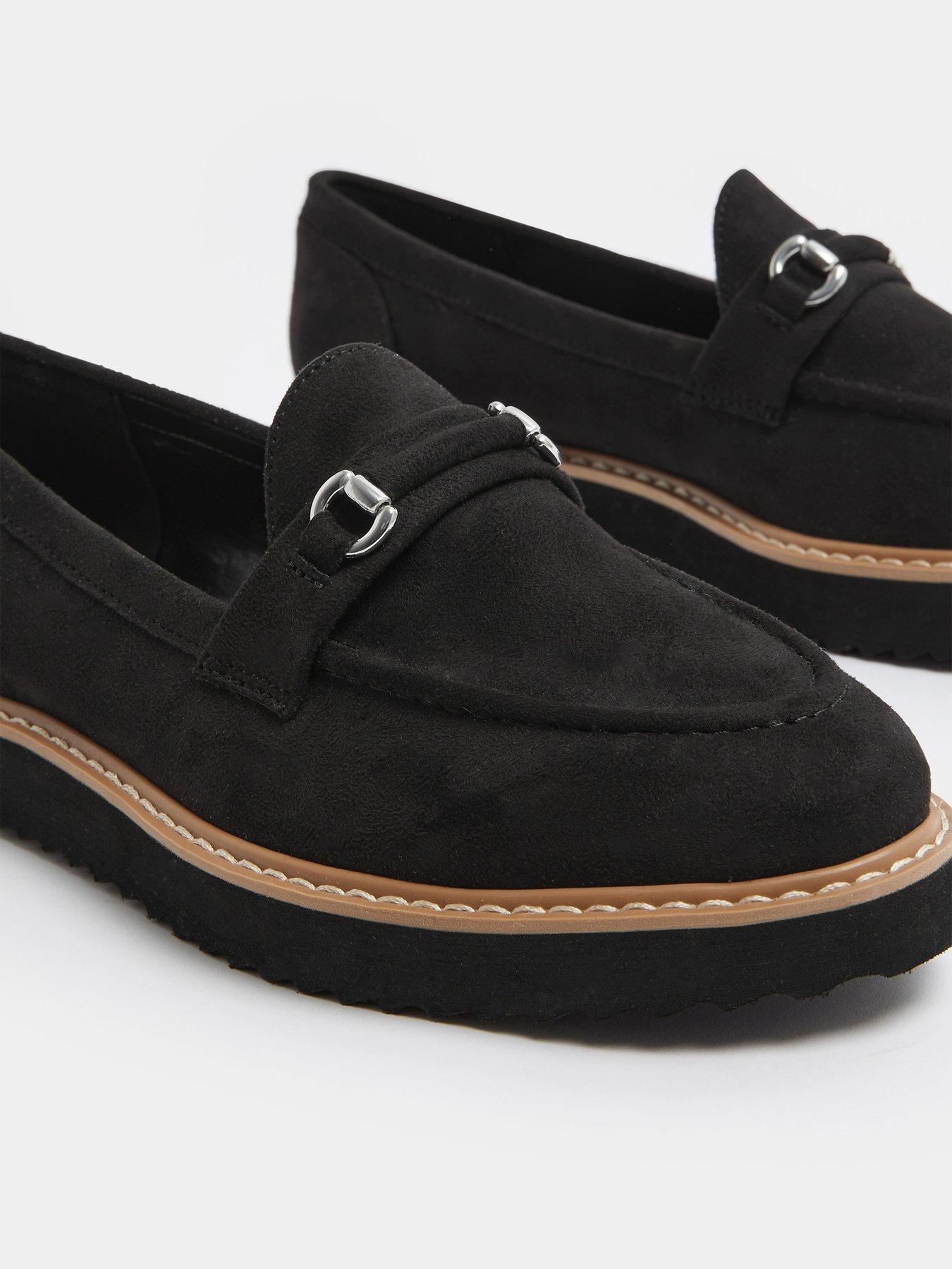 Image 4 of 4 of Yours Curve Extra Wide Fit Snaffle Trim Loafer - Black