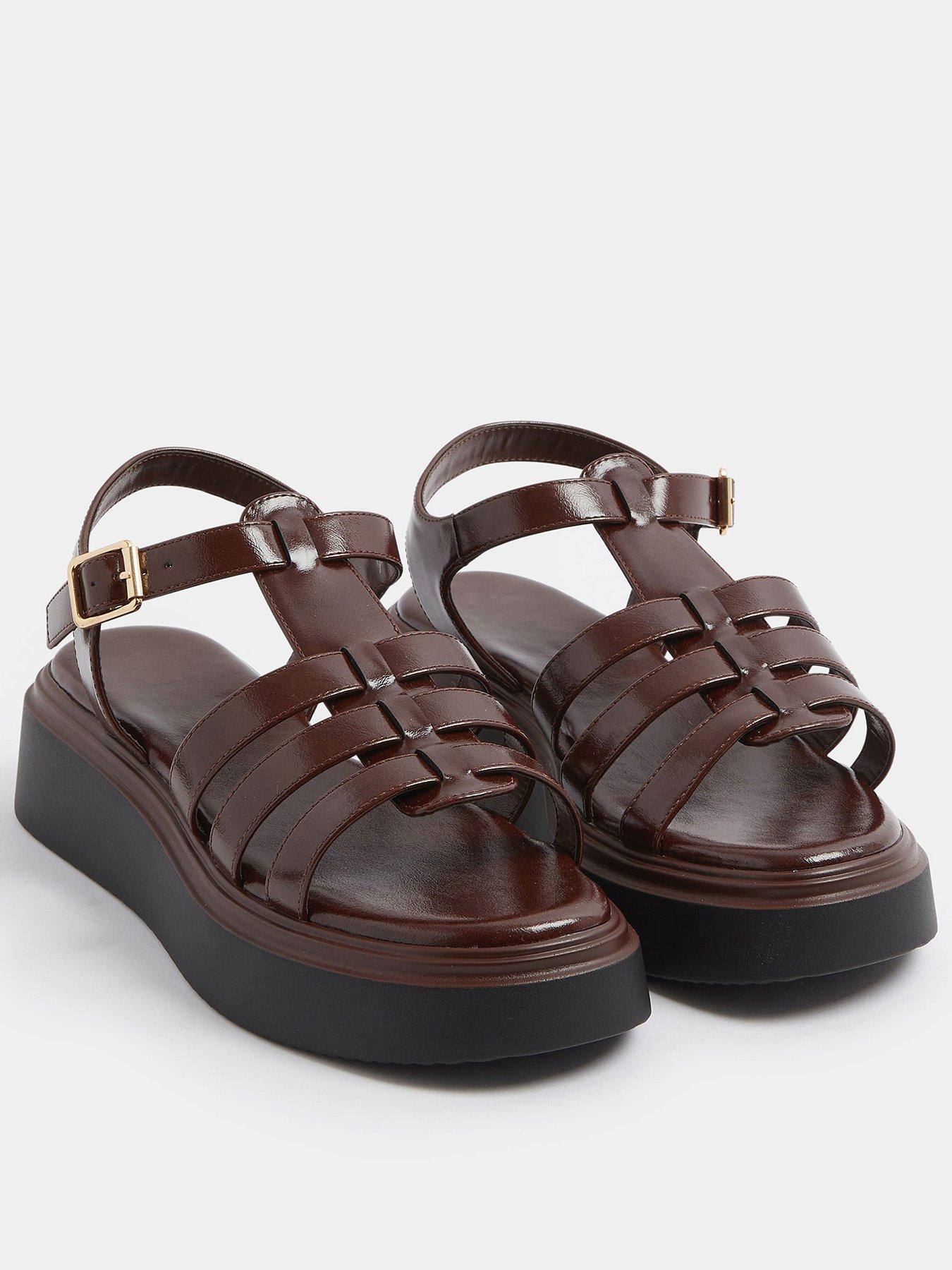 Image 2 of 4 of Yours Curve Extra Wide Fit Gladiator Wedge Sandals