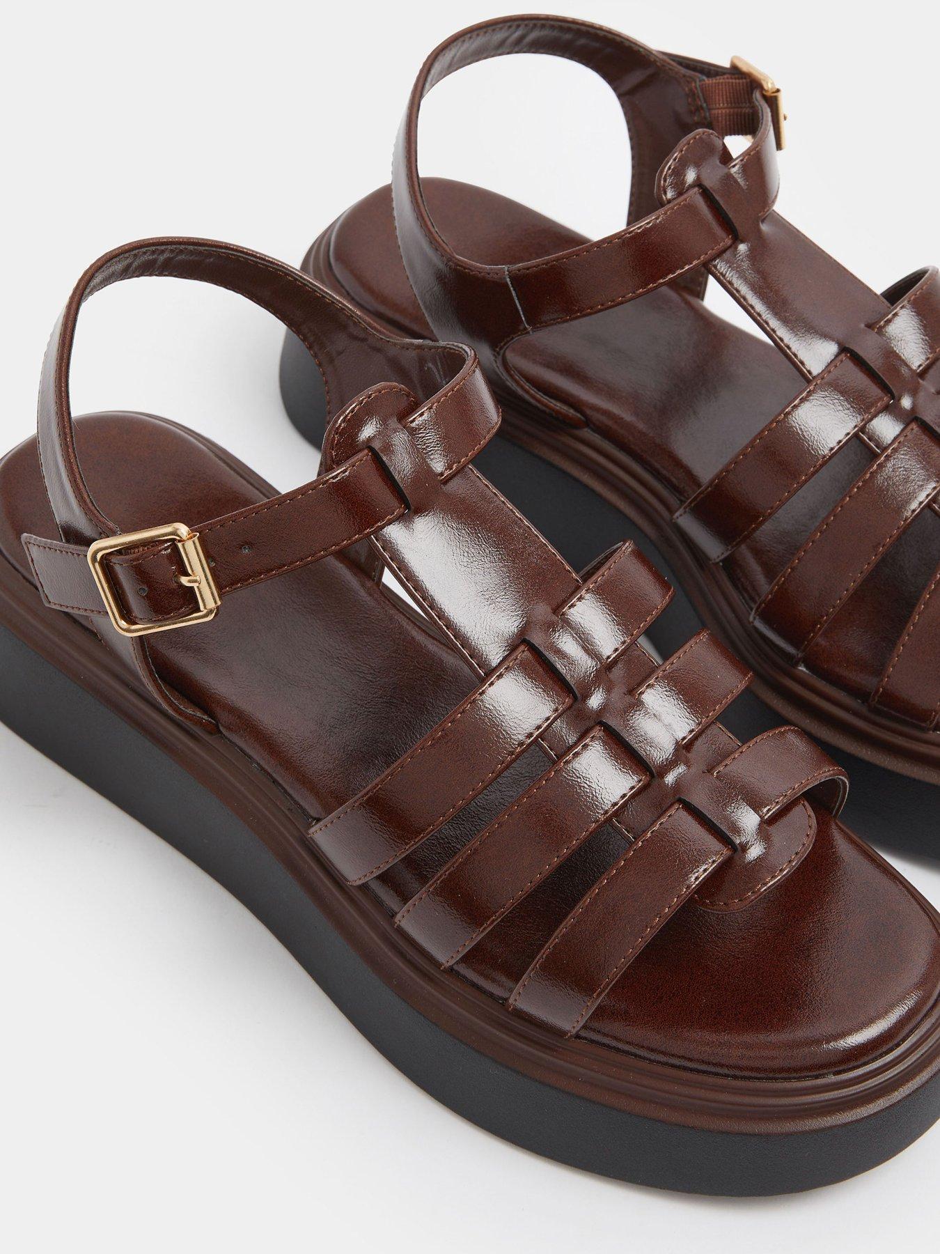 Image 4 of 4 of Yours Curve Extra Wide Fit Gladiator Wedge Sandals