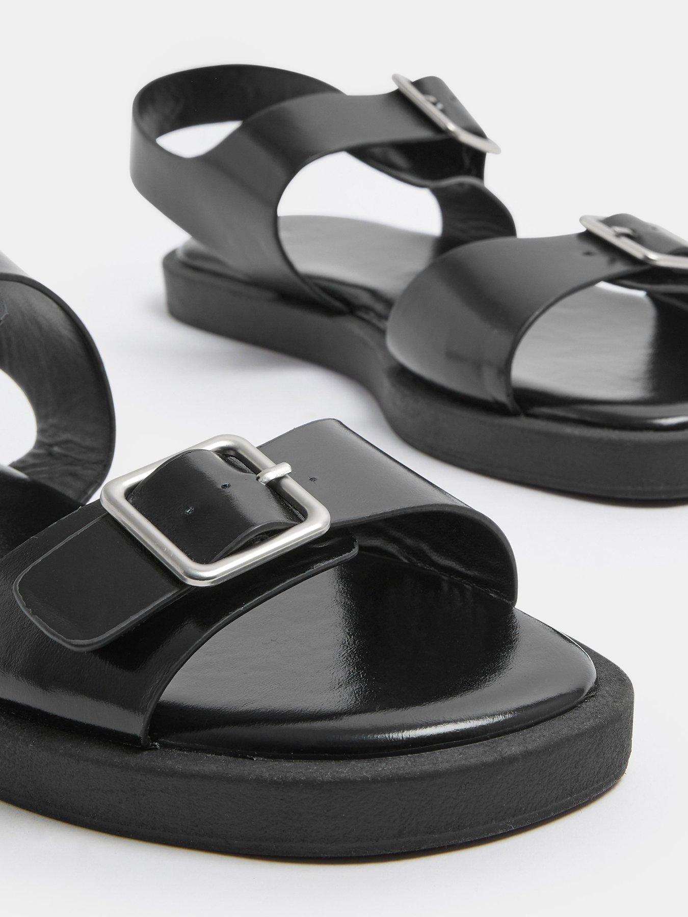 Image 4 of 4 of Yours Curve Wide Fit Buckle Sandal - Black