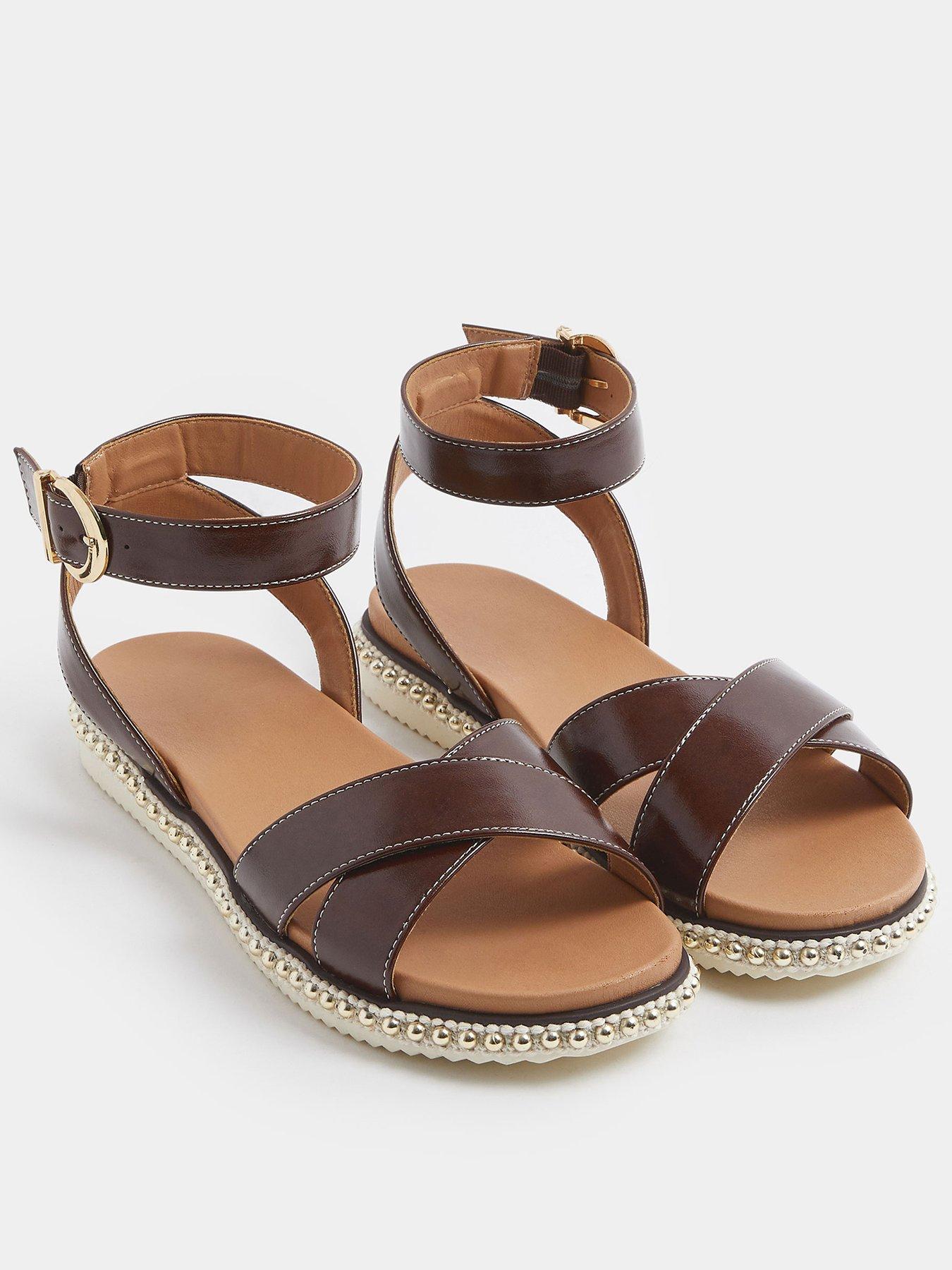 Image 2 of 4 of Yours Curve Extra Wide Fit Cross Over Sandals