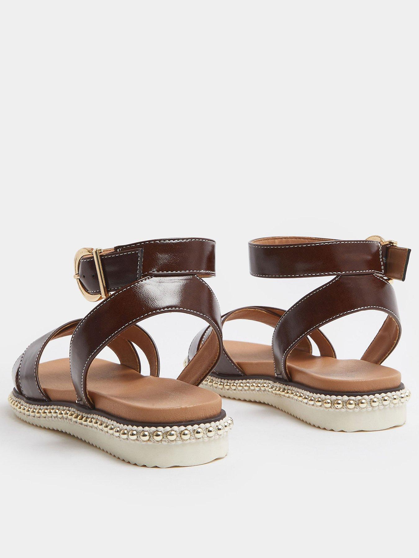 Image 3 of 4 of Yours Curve Extra Wide Fit Cross Over Sandals