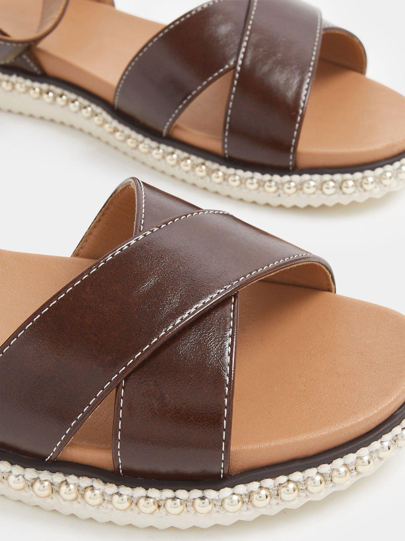 Image 4 of 4 of Yours Curve Extra Wide Fit Cross Over Sandals