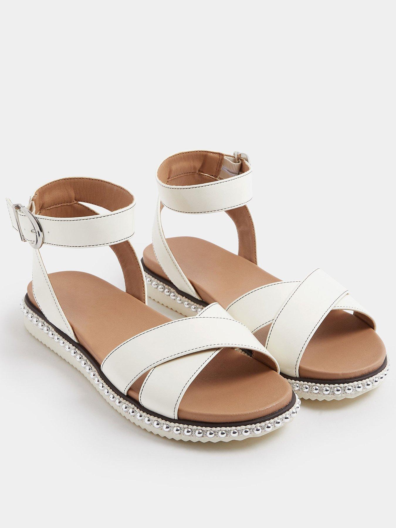 yours-curve-extra-wide-fit-cross-over-sandals-whitestillFront