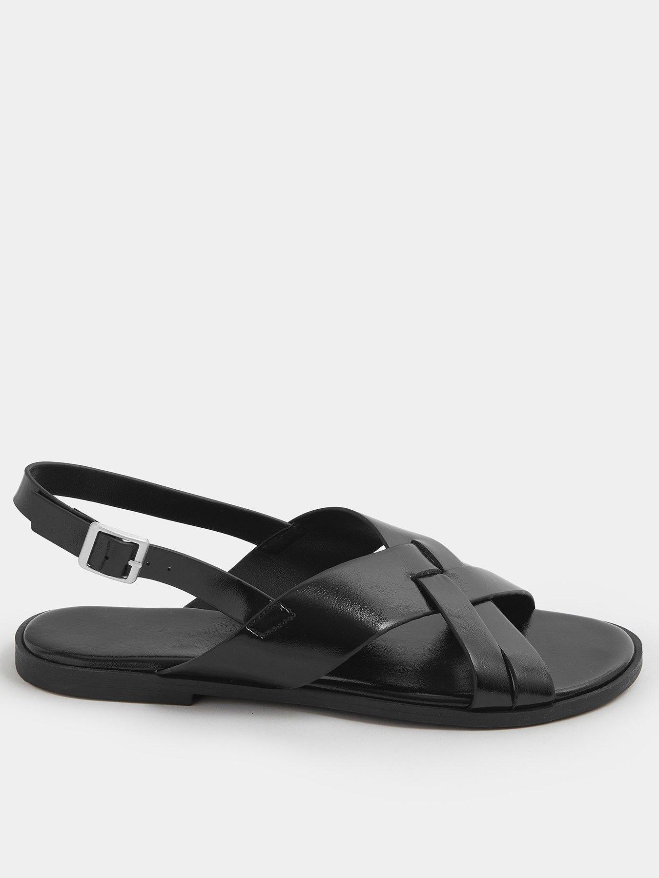 Image 1 of 4 of Yours Curve Wide Fit Cross Over Sandals