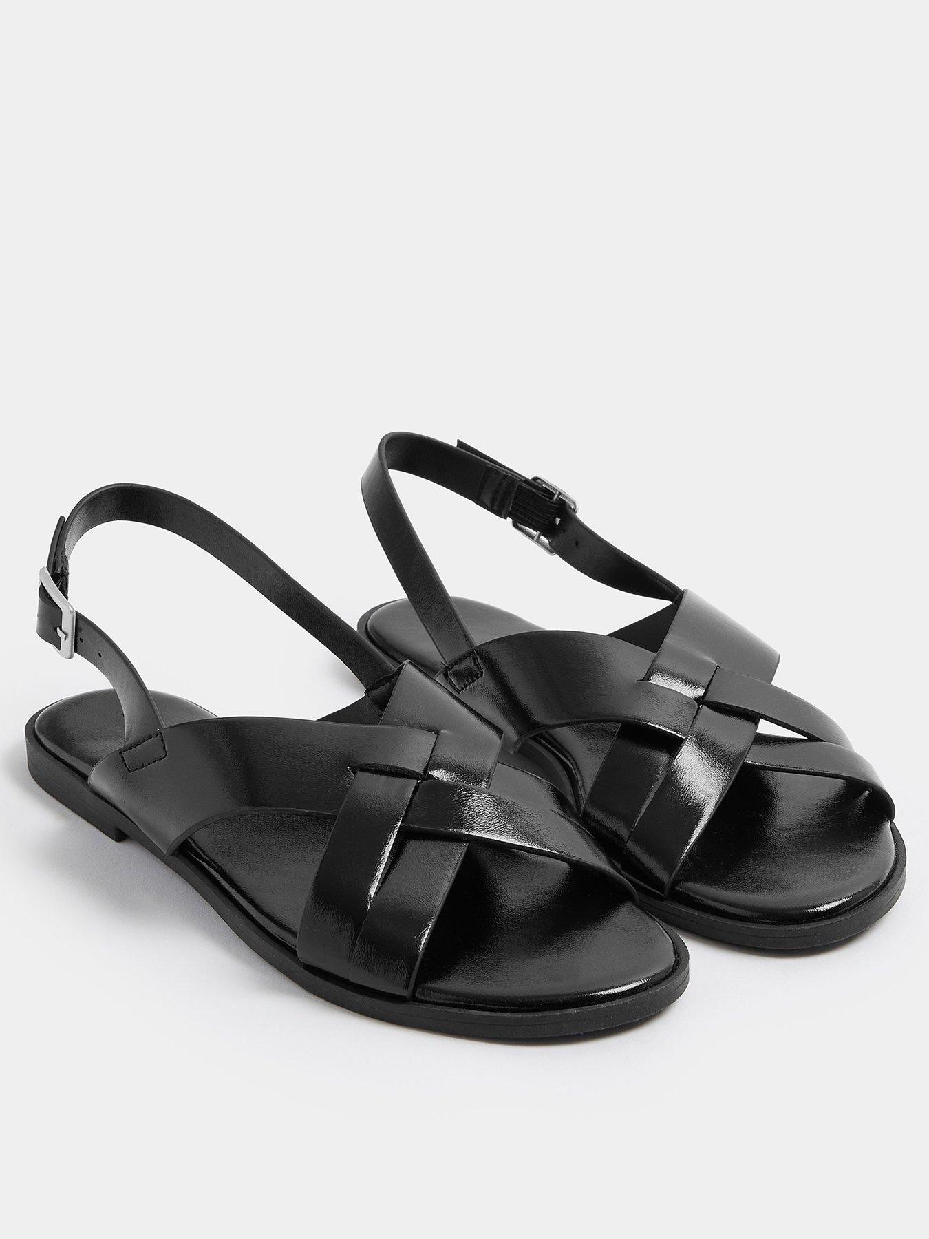 Image 2 of 4 of Yours Curve Wide Fit Cross Over Sandals