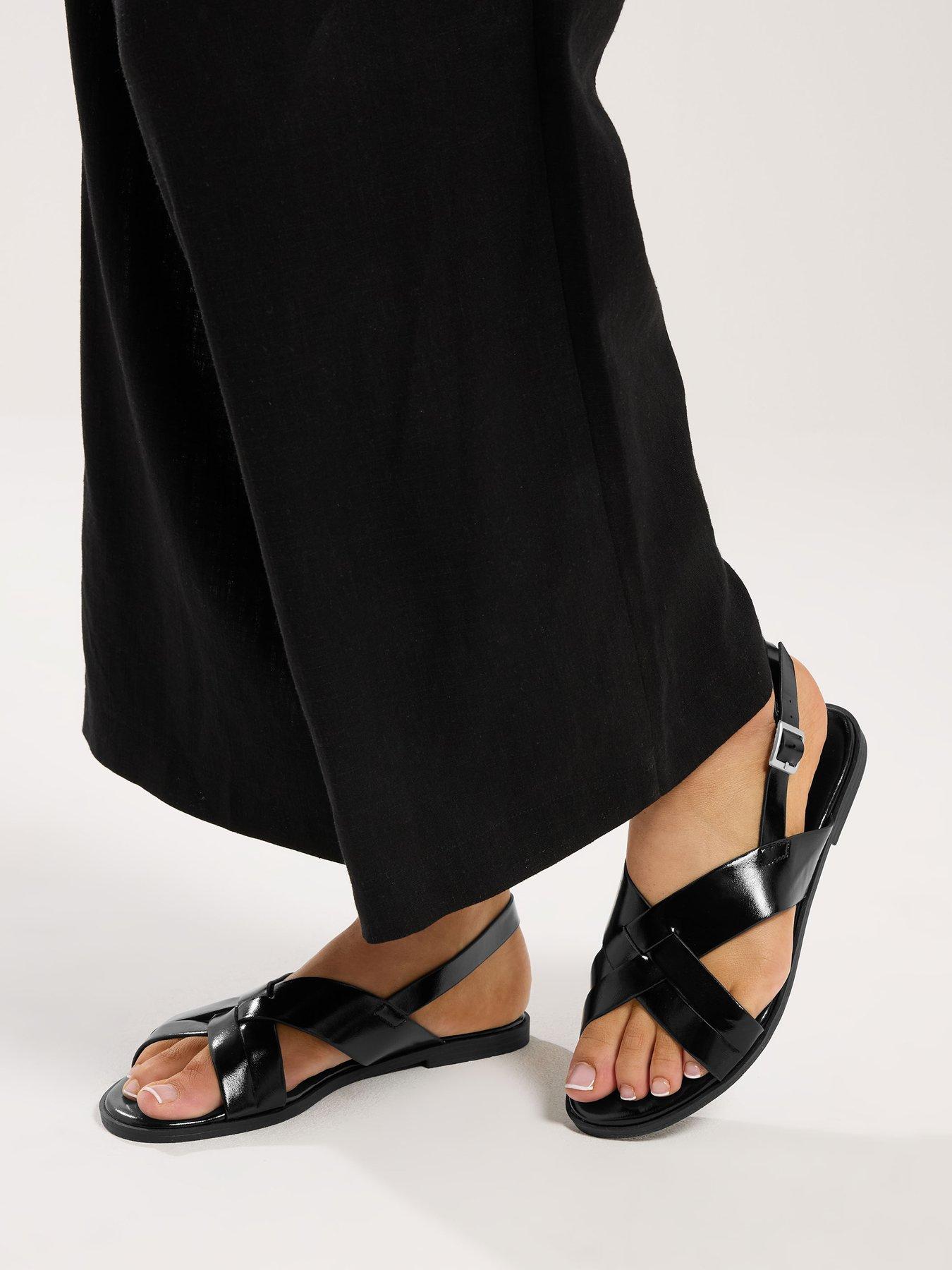 Image 4 of 4 of Yours Curve Wide Fit Cross Over Sandals