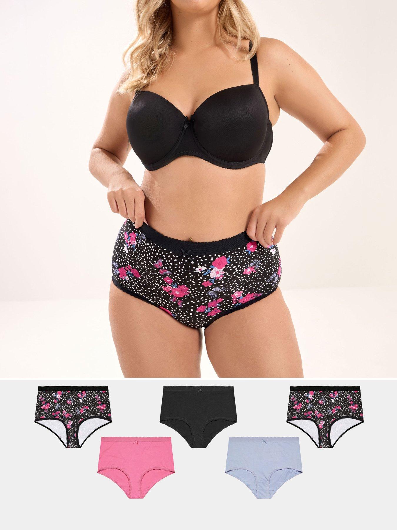 yours-curve-5-pack-butterfly-full-briefs-black