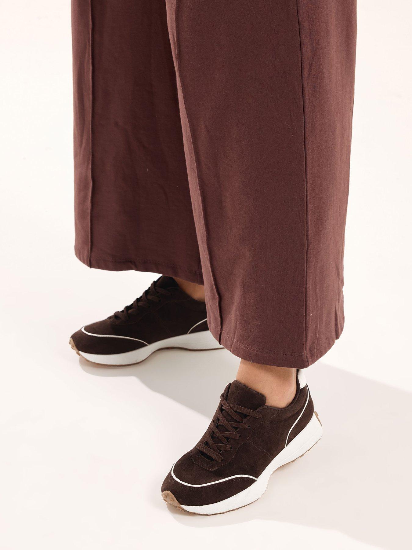 Image 4 of 4 of Yours Curve Wide Fit Lace Up Runner Trainer