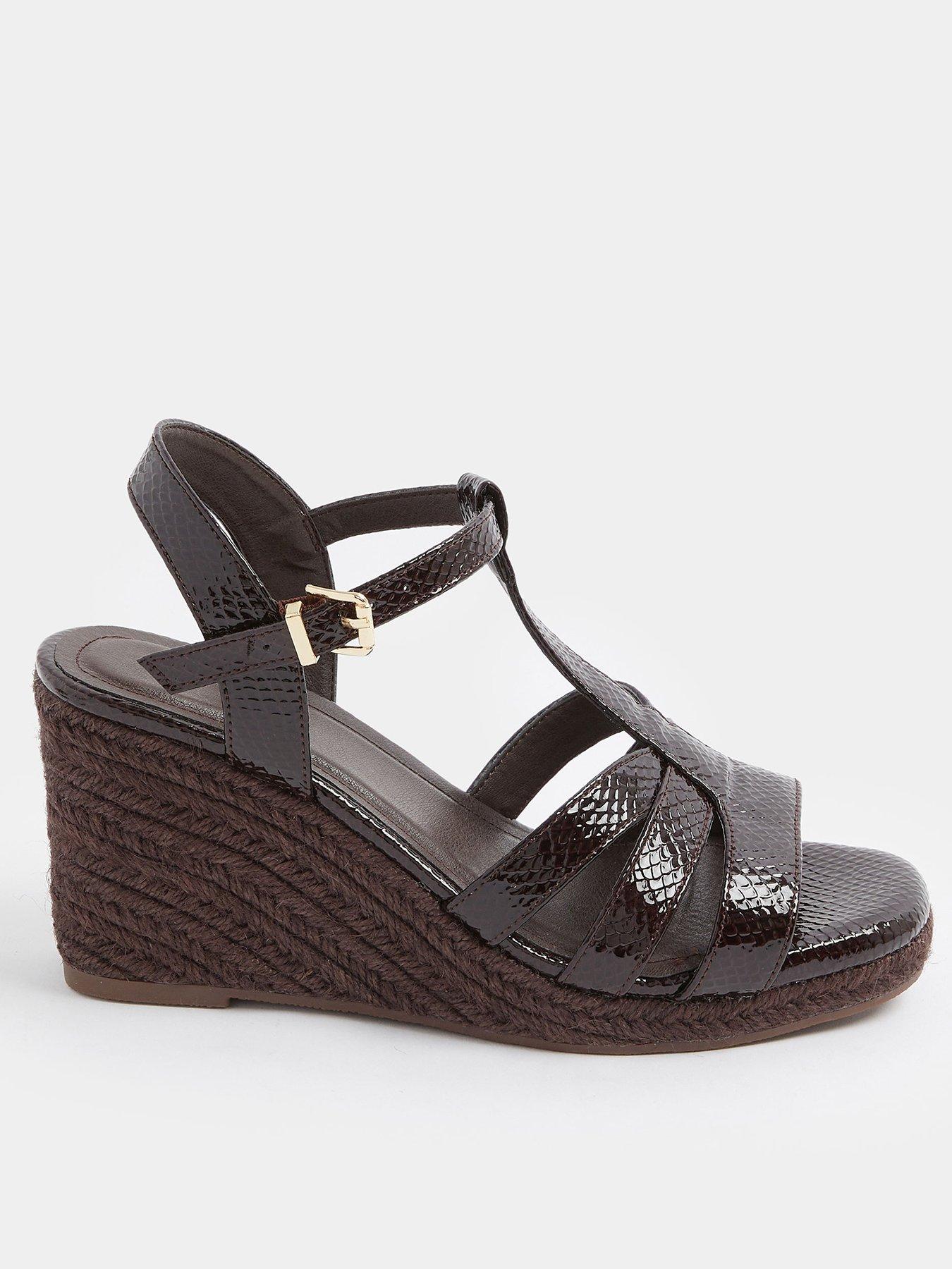 Yours Curve Wide Fit T-Bar Wedges