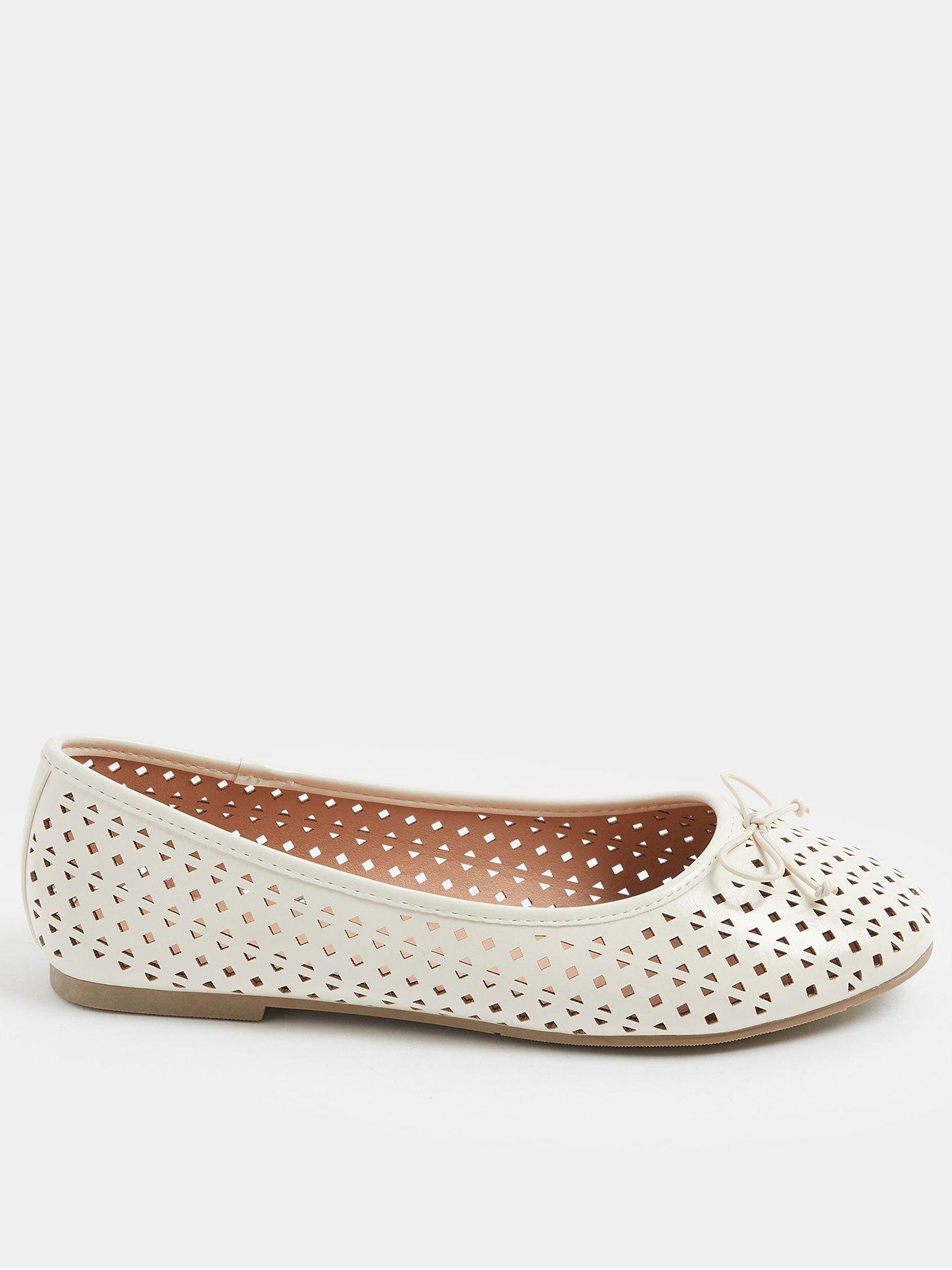 Yours Curve Wide Fit Laser Cut Ballerina Shoe