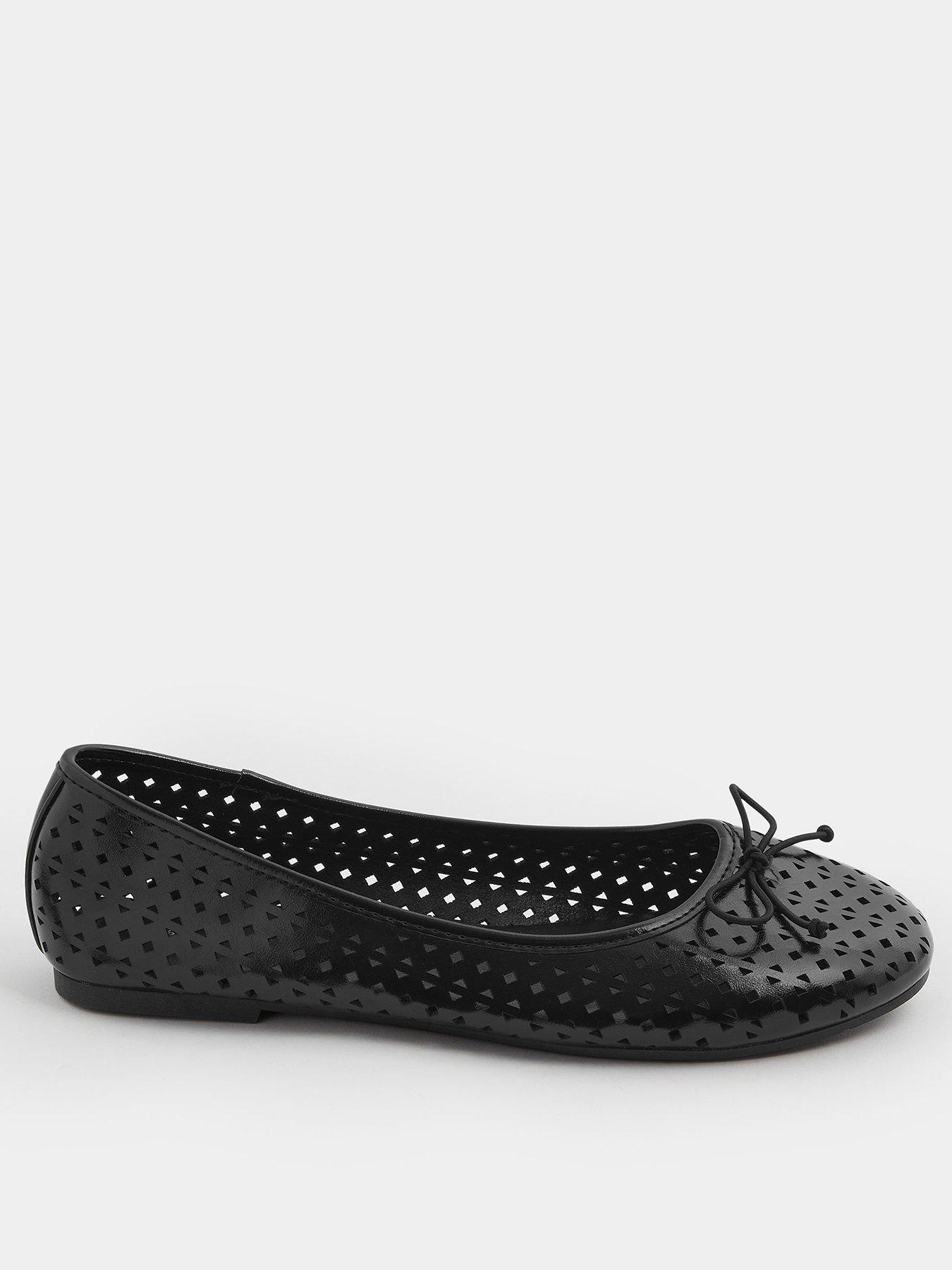 Yours Curve Wide Fit Laser Cut Ballerina Shoe