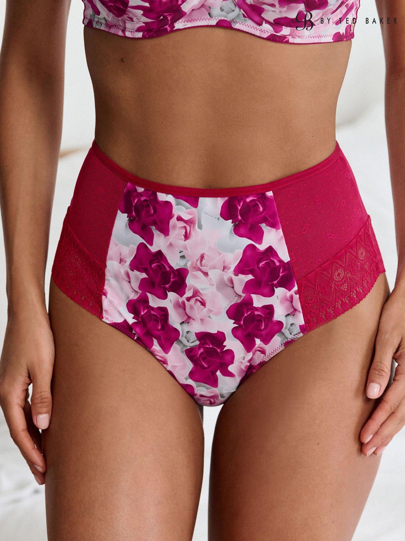 B By Ted Baker 2 Pack High Waist Briefs - Pink/Floral Print