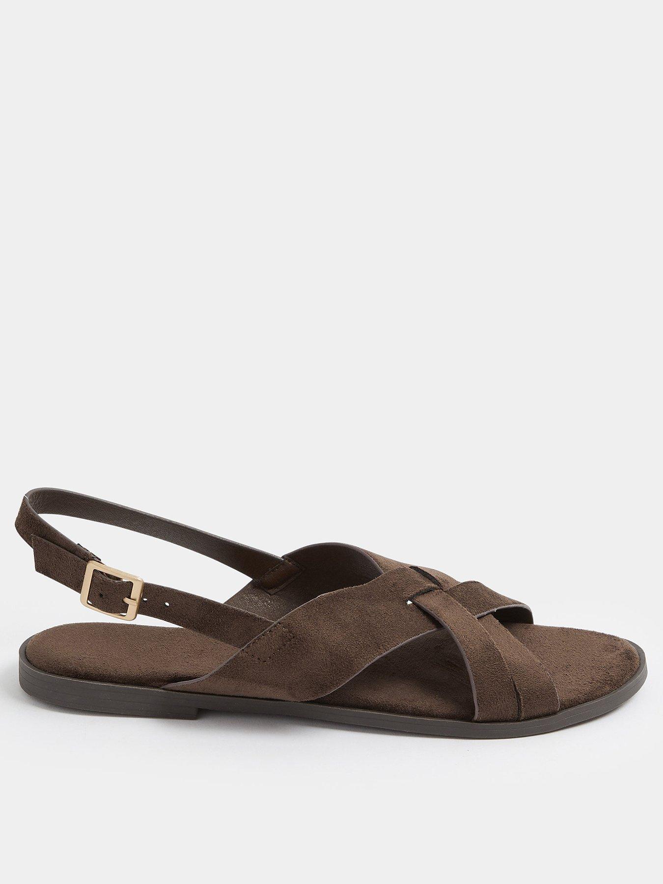 Yours Curve Extra Wide Fit Cross Over Sandals