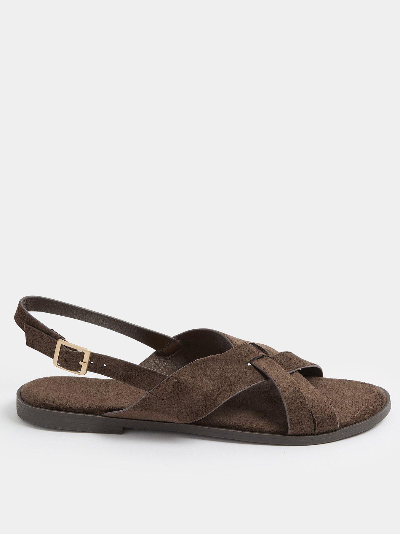 Yours Curve Wide Fit Cross Over Sandals