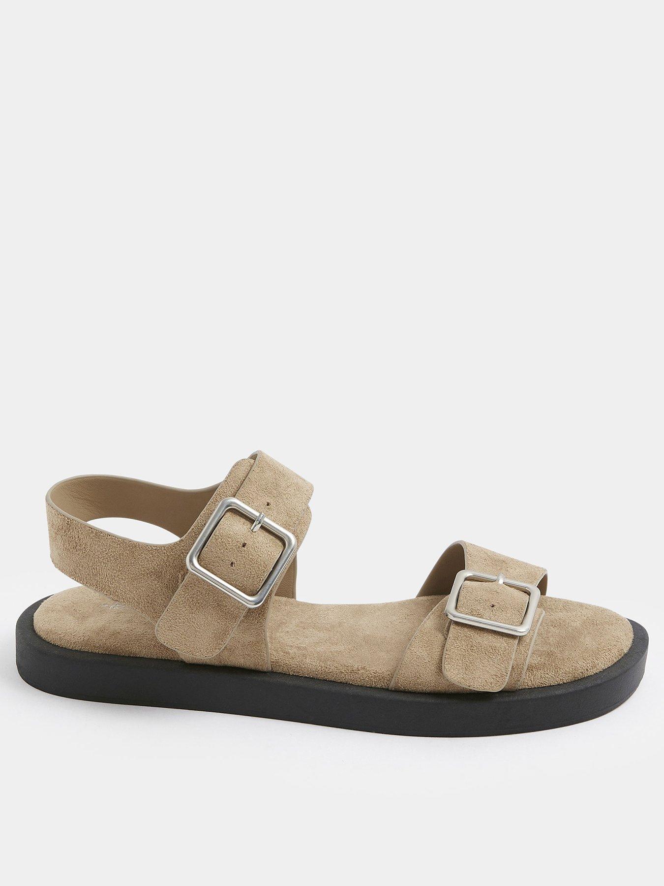 Yours Curve Wide Fit Buckle Sandal - Cream