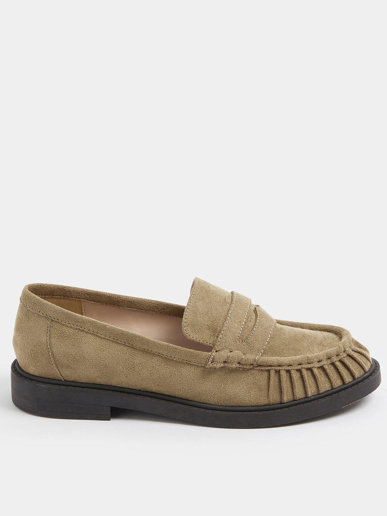 Yours Curve Extra Wide Fit Ruched Loafer - Cream