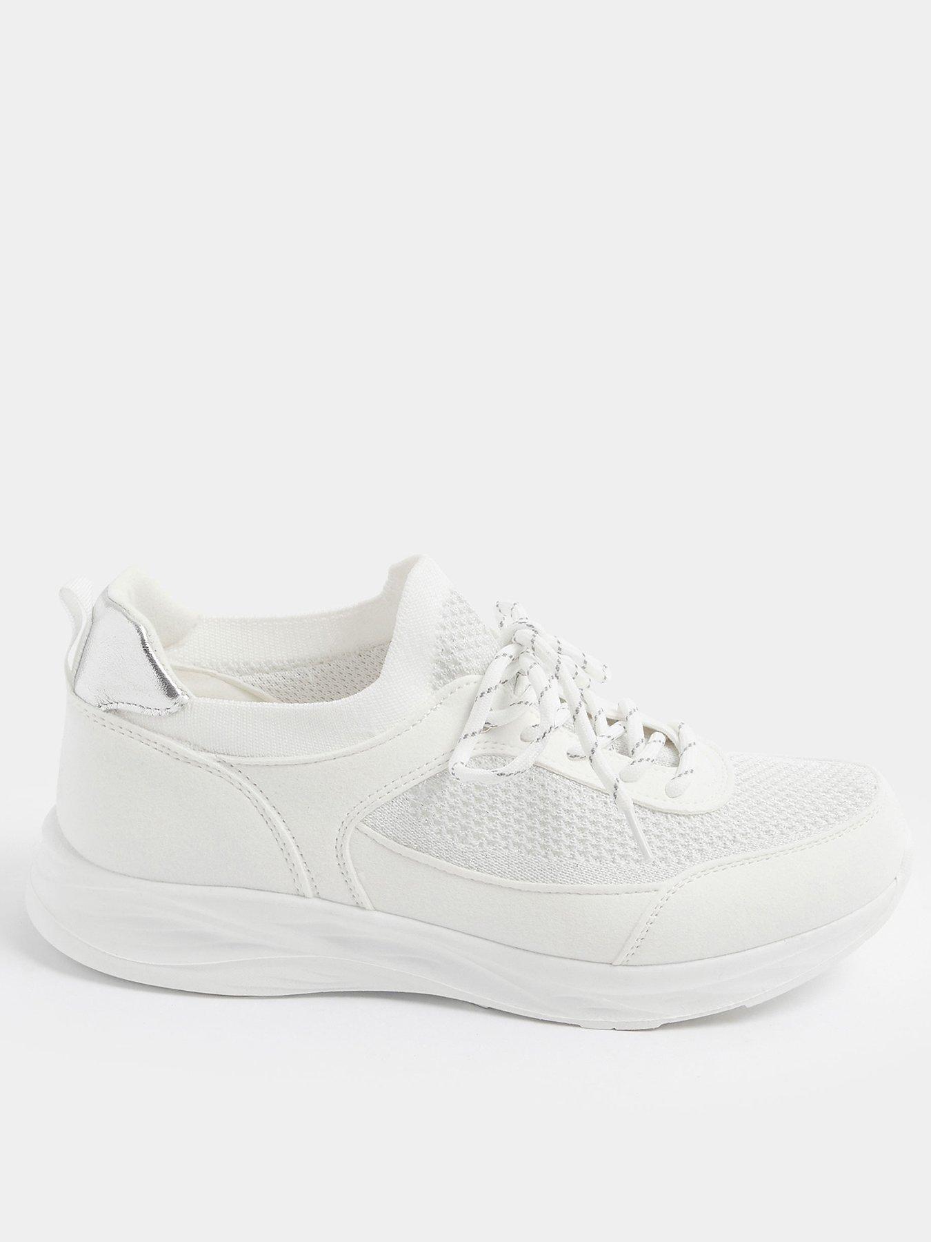Yours Curve Extra Wide Fit Knitted Lace Up Trainer