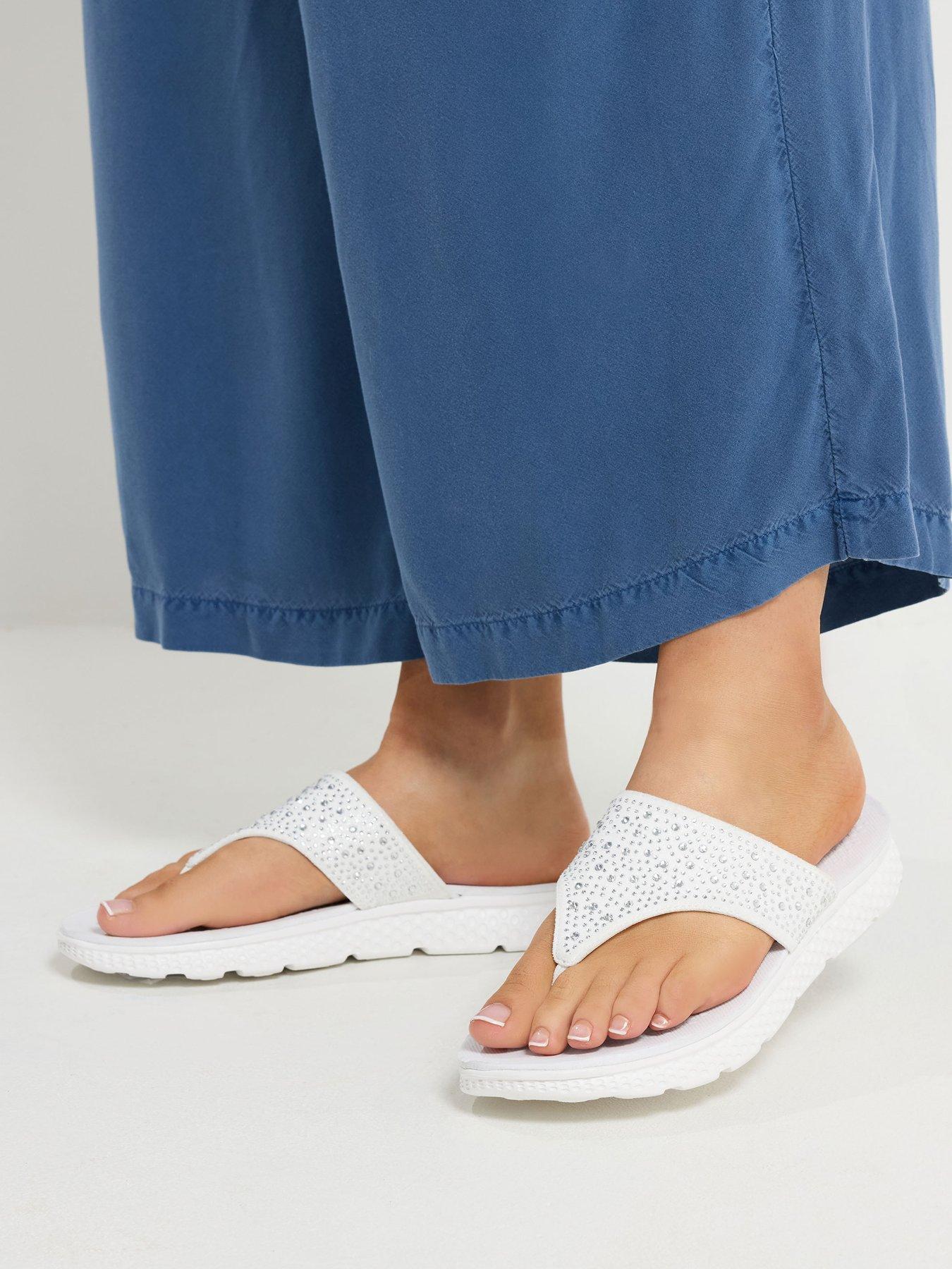 Image 4 of 4 of Yours Curve Wide Fit Glitz Sandals