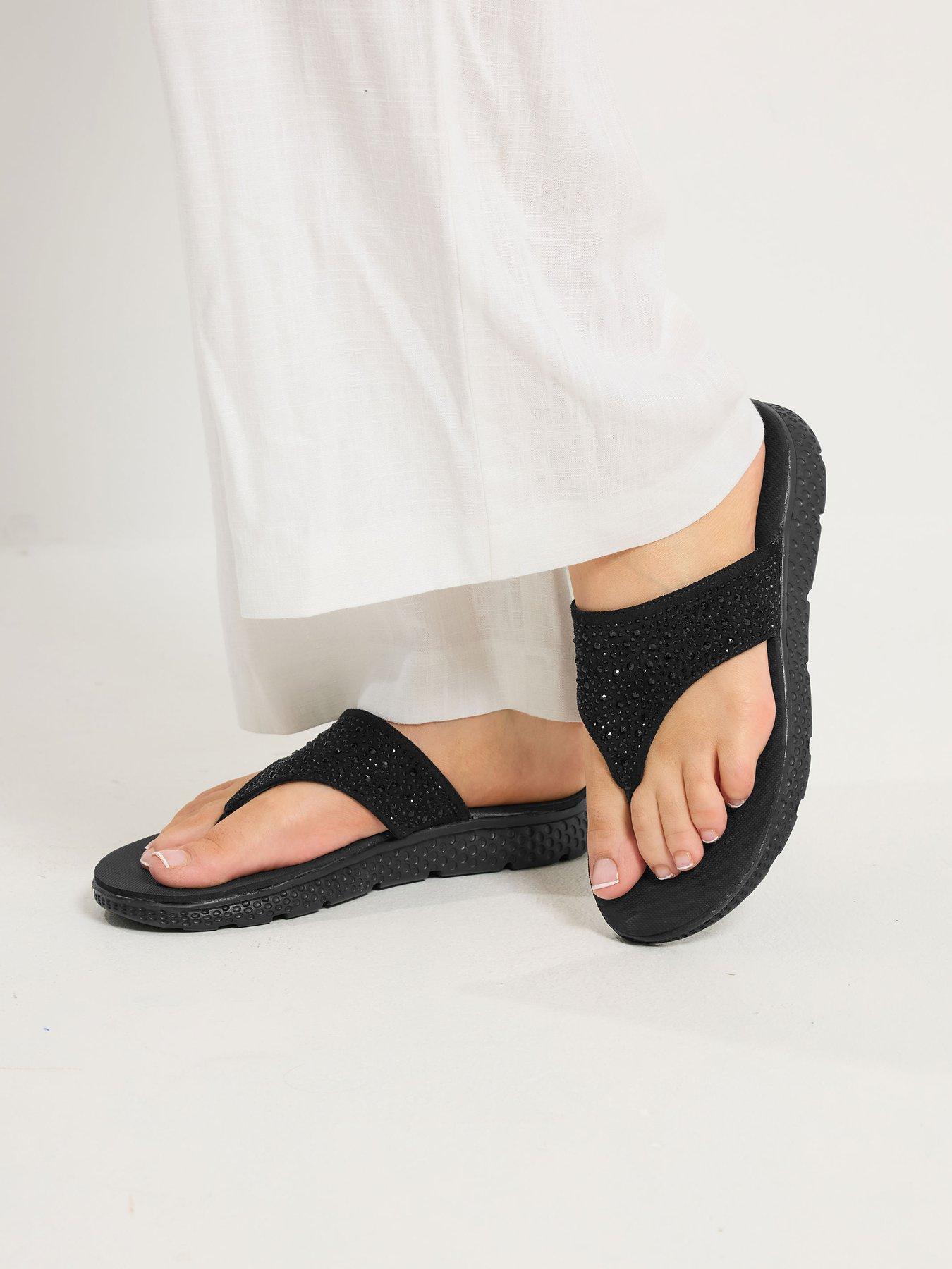 Image 4 of 4 of Yours Curve Wide Fit Glitz Sandals