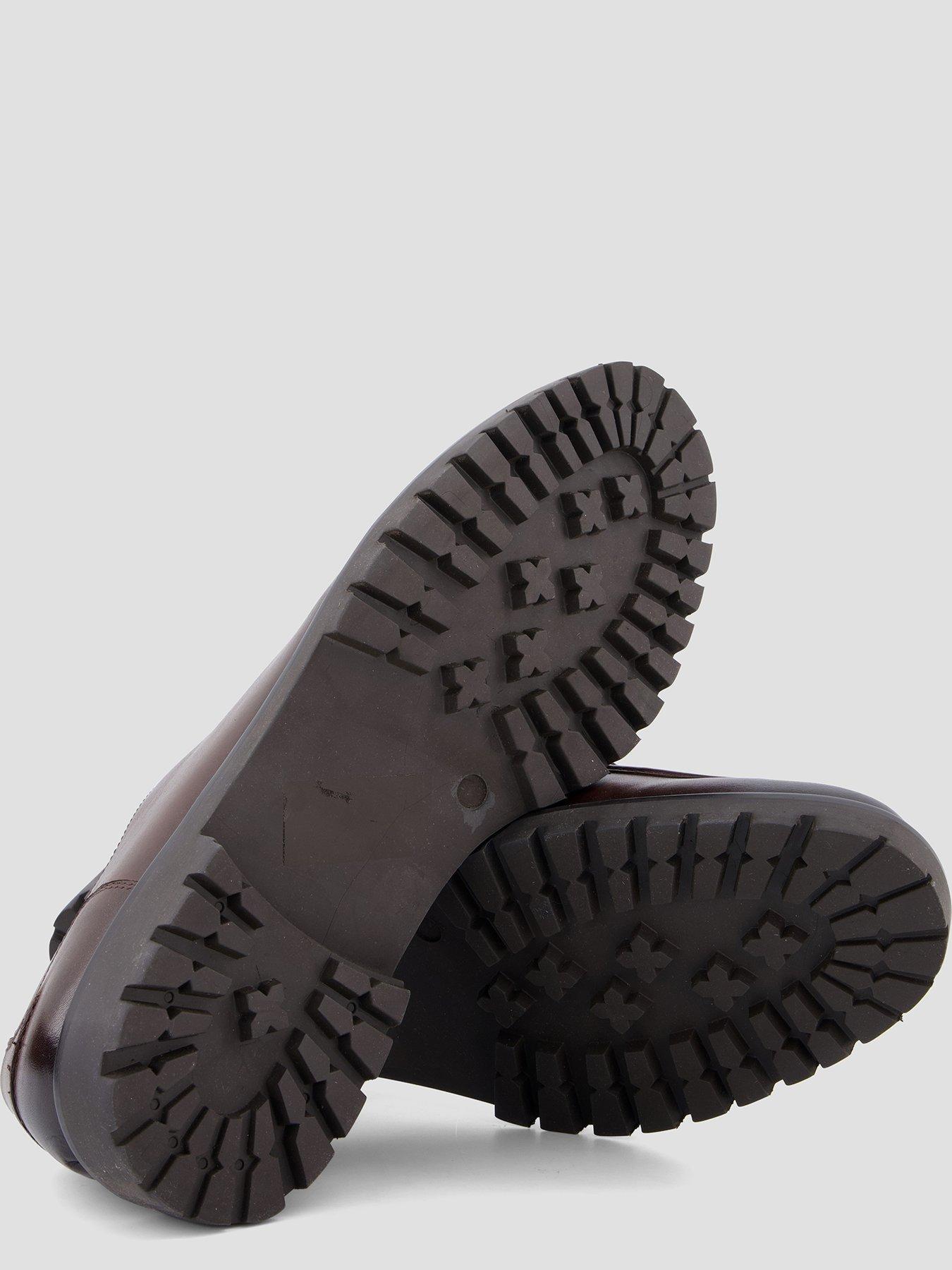 Image 4 of 7 of The Very Collection Mens Leather Lace-Up Apron Toe Derby Shoes - Dark Brown