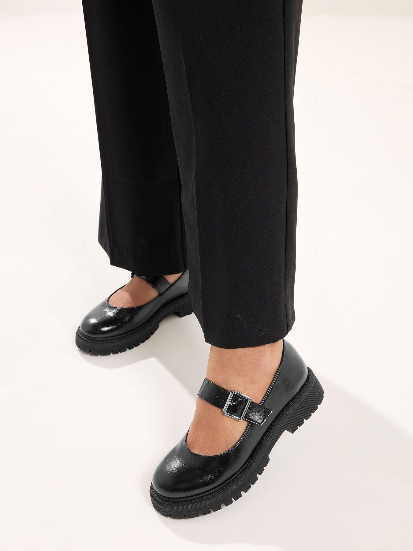 Yours Curve Chunky Mary Jane Pumps In Wide Fit - Black