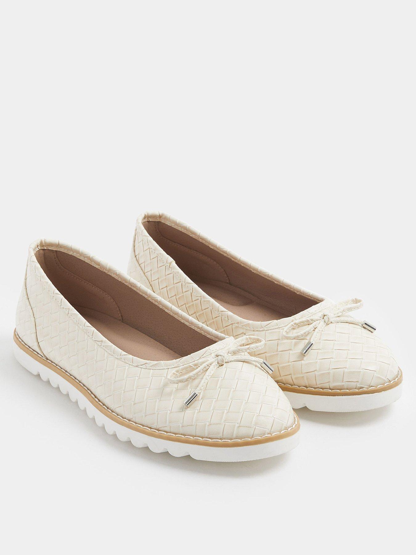 Image 2 of 4 of Yours Curve Extra Wide Fit Textured Ballet Shoe