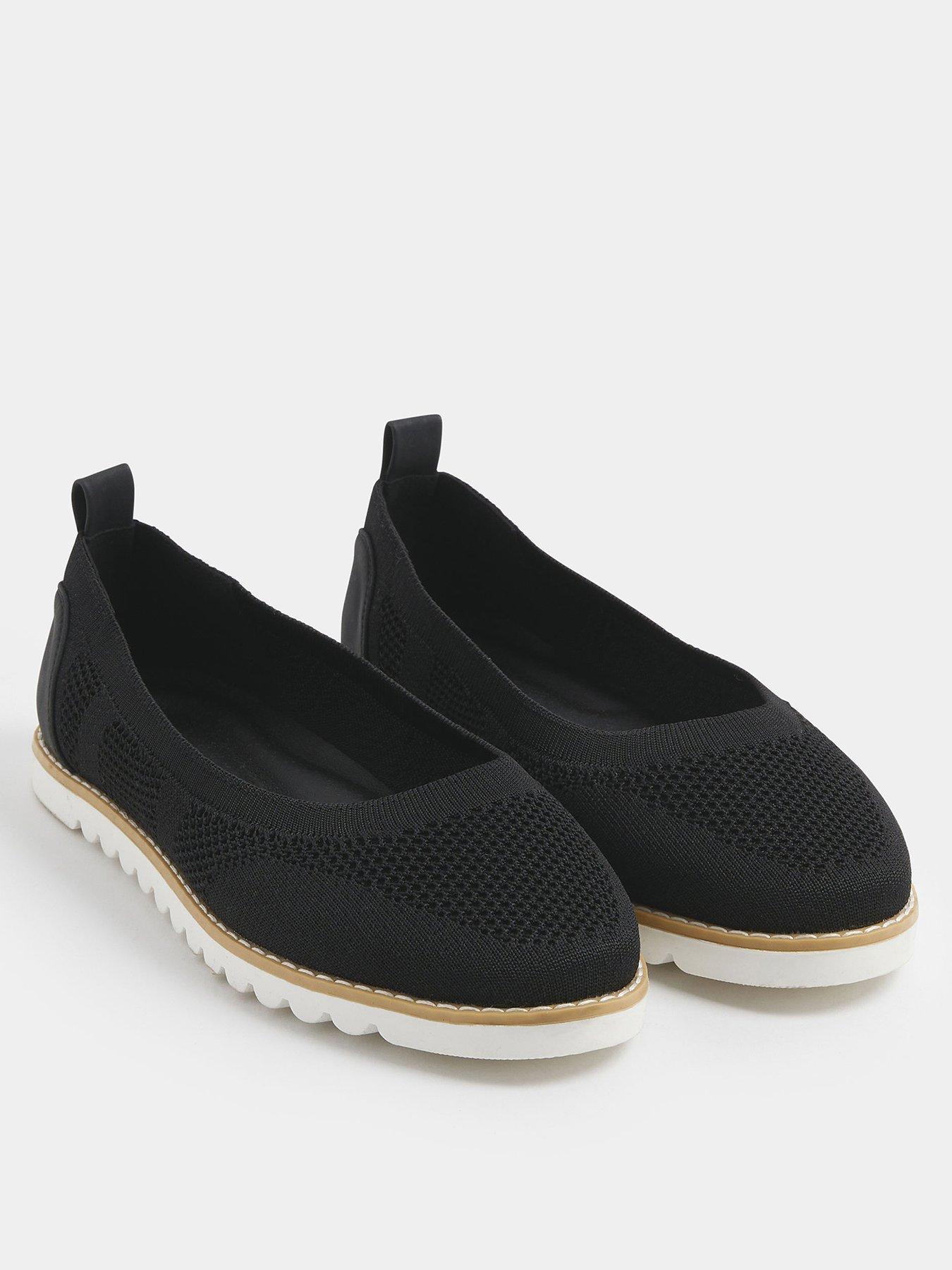 Image 2 of 4 of Yours Curve Extra Wide Fit Knitted Ballet Pump