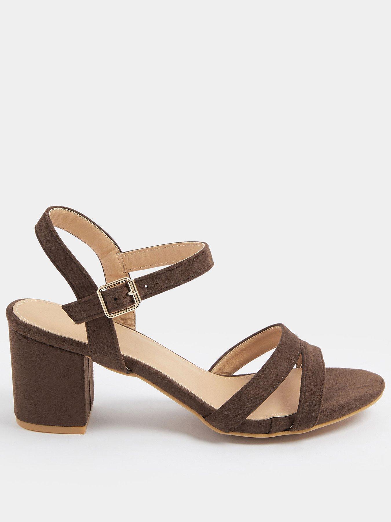 Yours Curve Extra Wide Fit 2 Part Mid Block Almond Toe