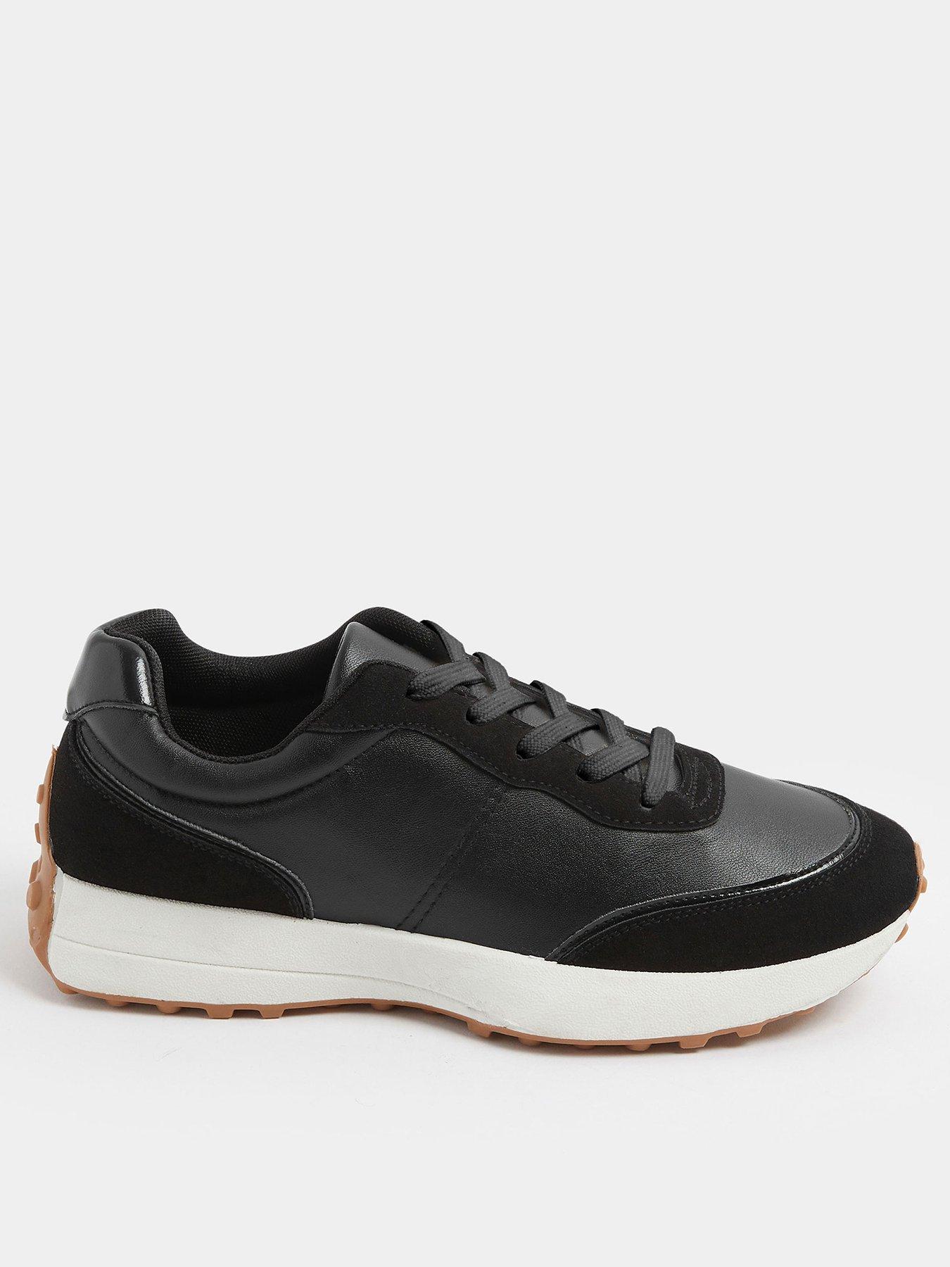 Image 1 of 4 of Yours Curve Extra Wide Fit Lace Up Runner Trainer