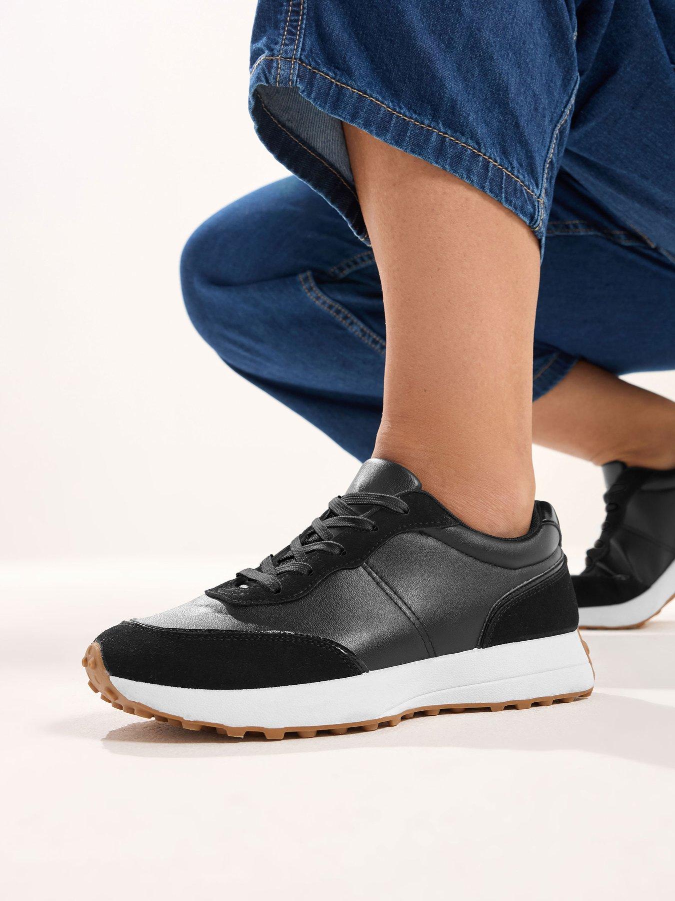 Image 4 of 4 of Yours Curve Extra Wide Fit Lace Up Runner Trainer