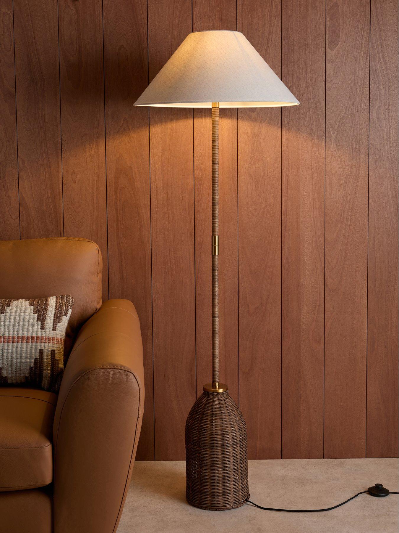 Image 1 of 8 of The Very Collection Floor Lamp With Rattan Base