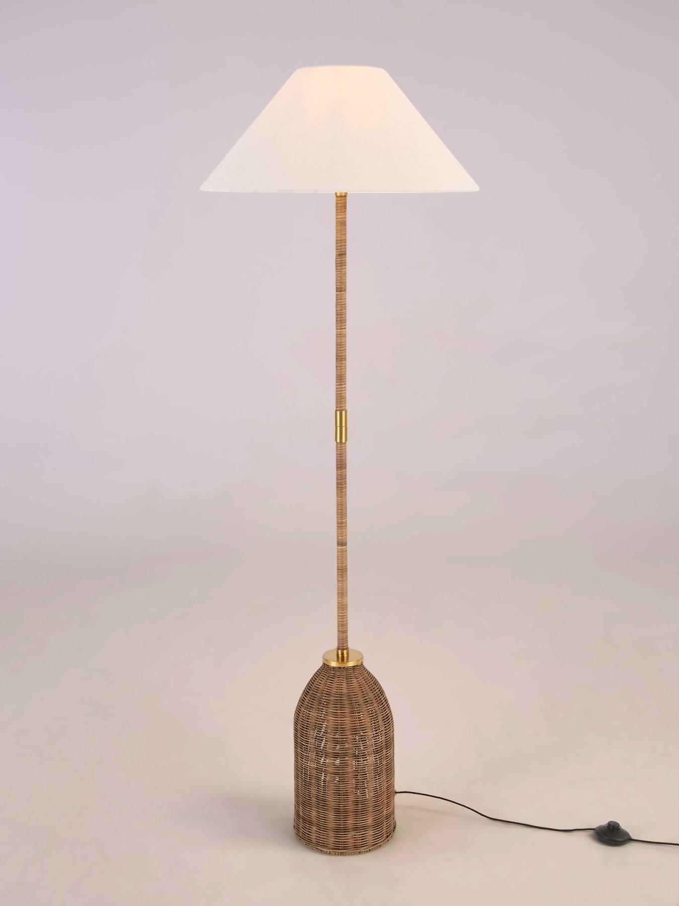 Image 3 of 8 of The Very Collection Floor Lamp With Rattan Base