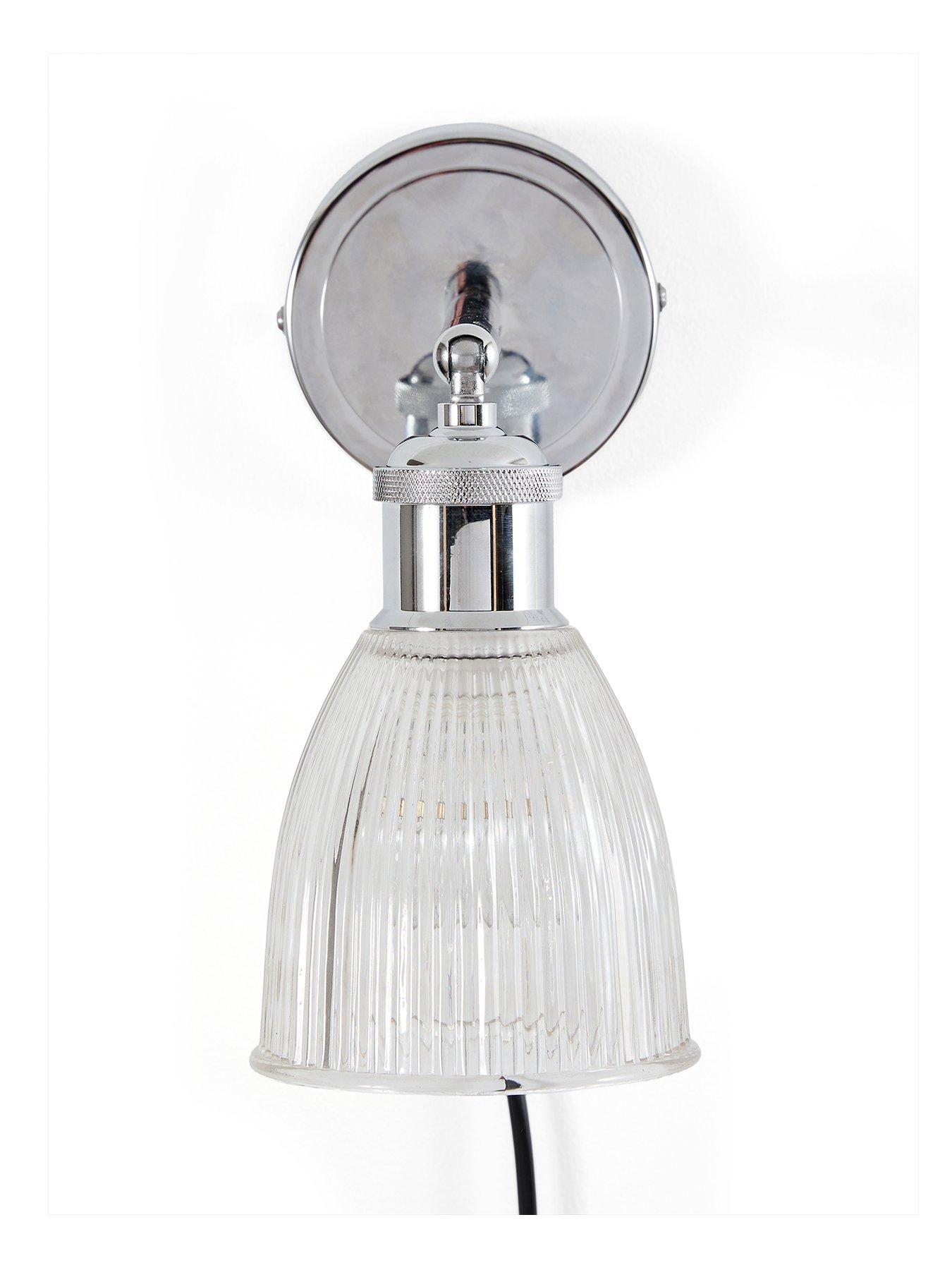 Image 2 of 6 of The Very Collection Ribbed Glass Plug In Wall Light