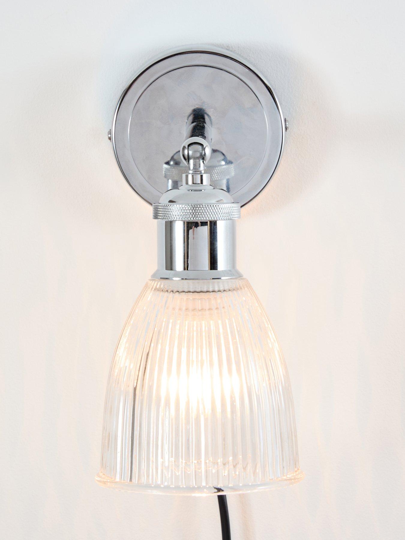 Image 3 of 6 of The Very Collection Ribbed Glass Plug In Wall Light