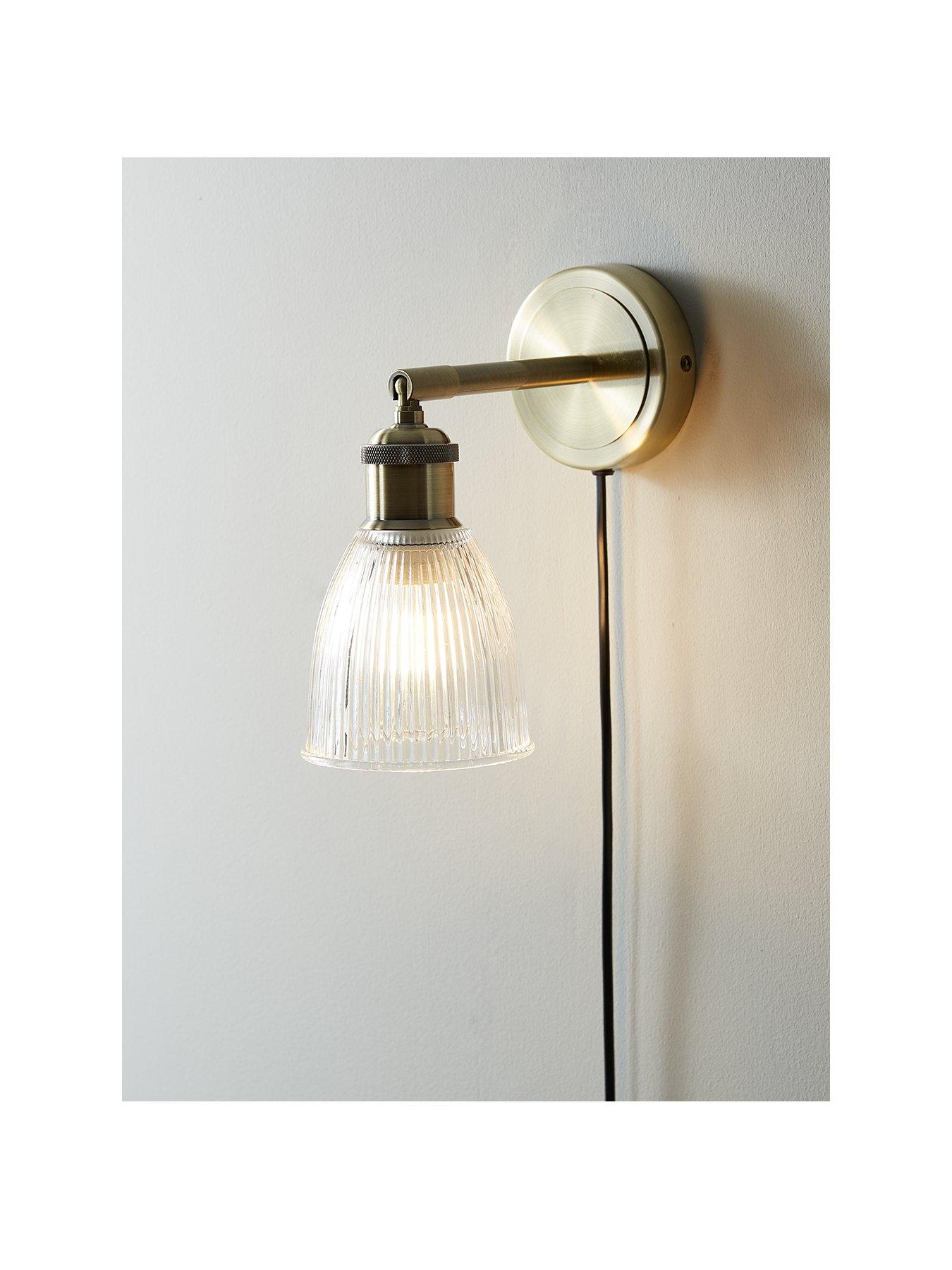 Image 2 of 6 of The Very Collection Ribbed Glass Plug In Wall Light