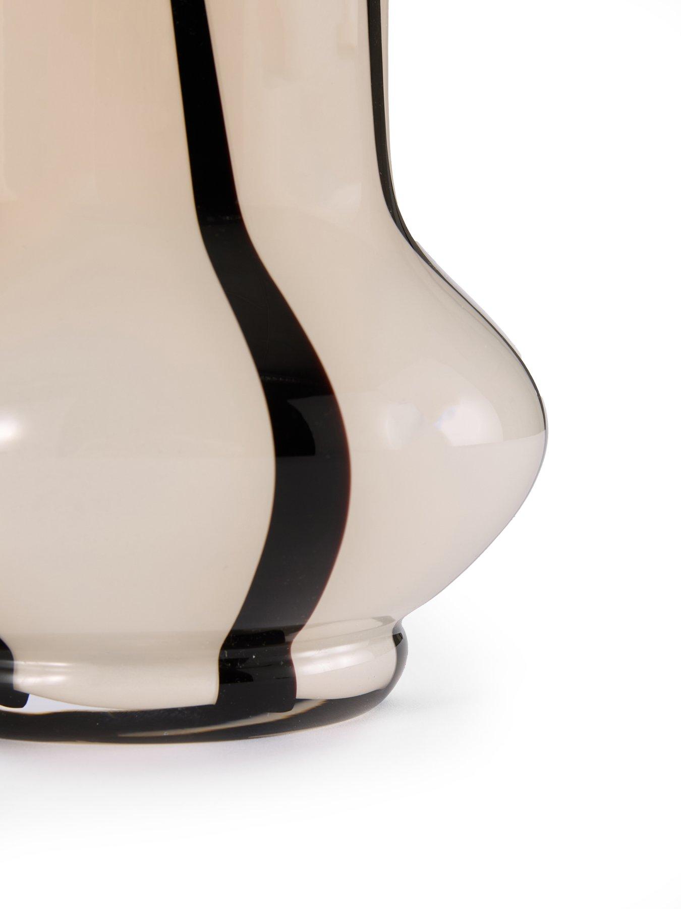 Image 6 of 7 of The Very Collection Striped Glass Vase - Cream/Black