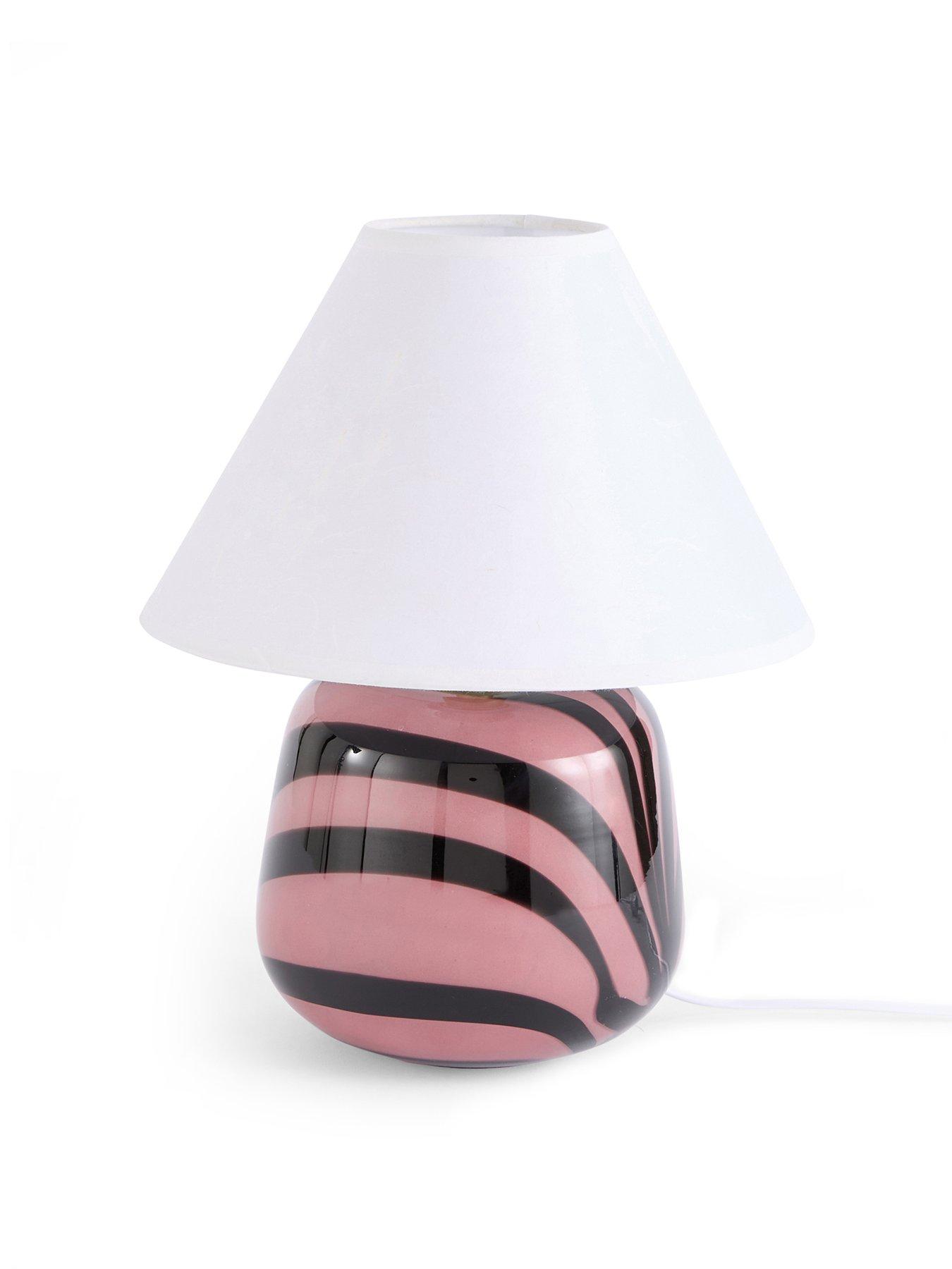 Image 2 of 8 of The Very Collection Striped Glass Table Lamp