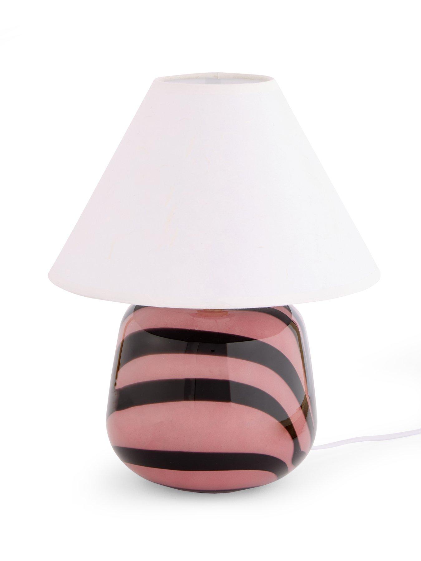 Image 3 of 8 of The Very Collection Striped Glass Table Lamp