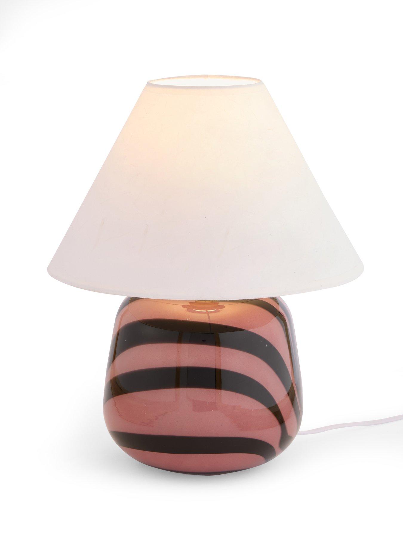 Image 4 of 8 of The Very Collection Striped Glass Table Lamp