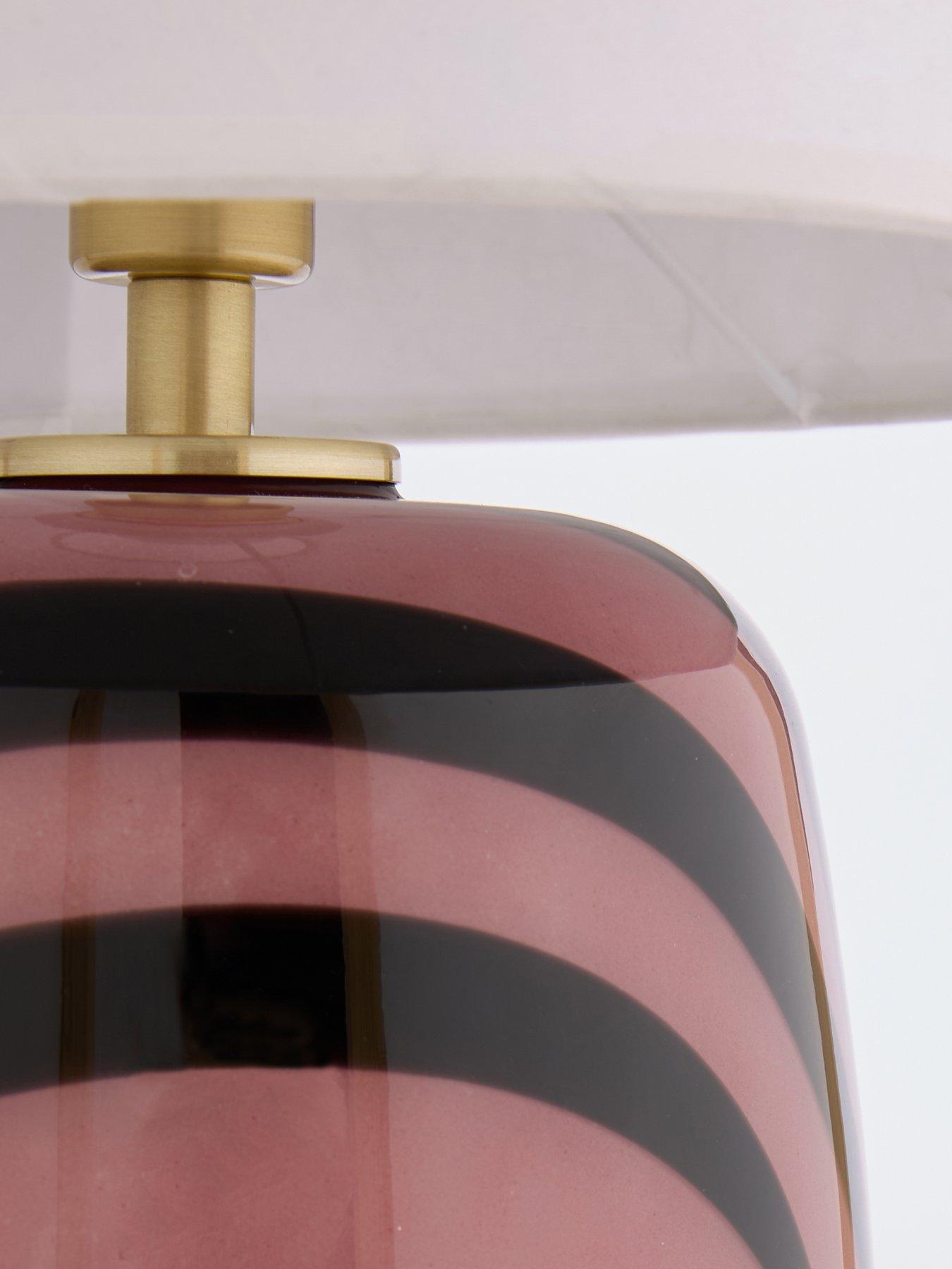 Image 6 of 8 of The Very Collection Striped Glass Table Lamp
