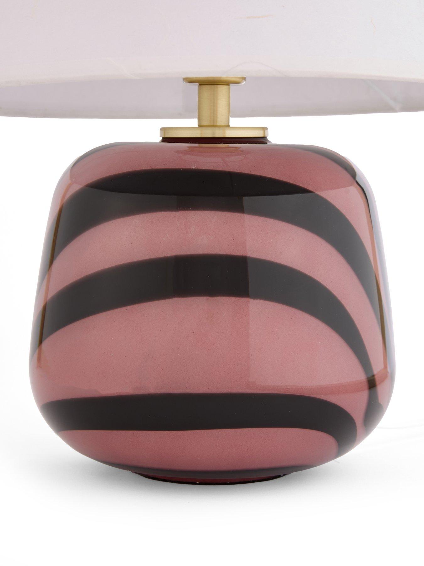 Image 7 of 8 of The Very Collection Striped Glass Table Lamp