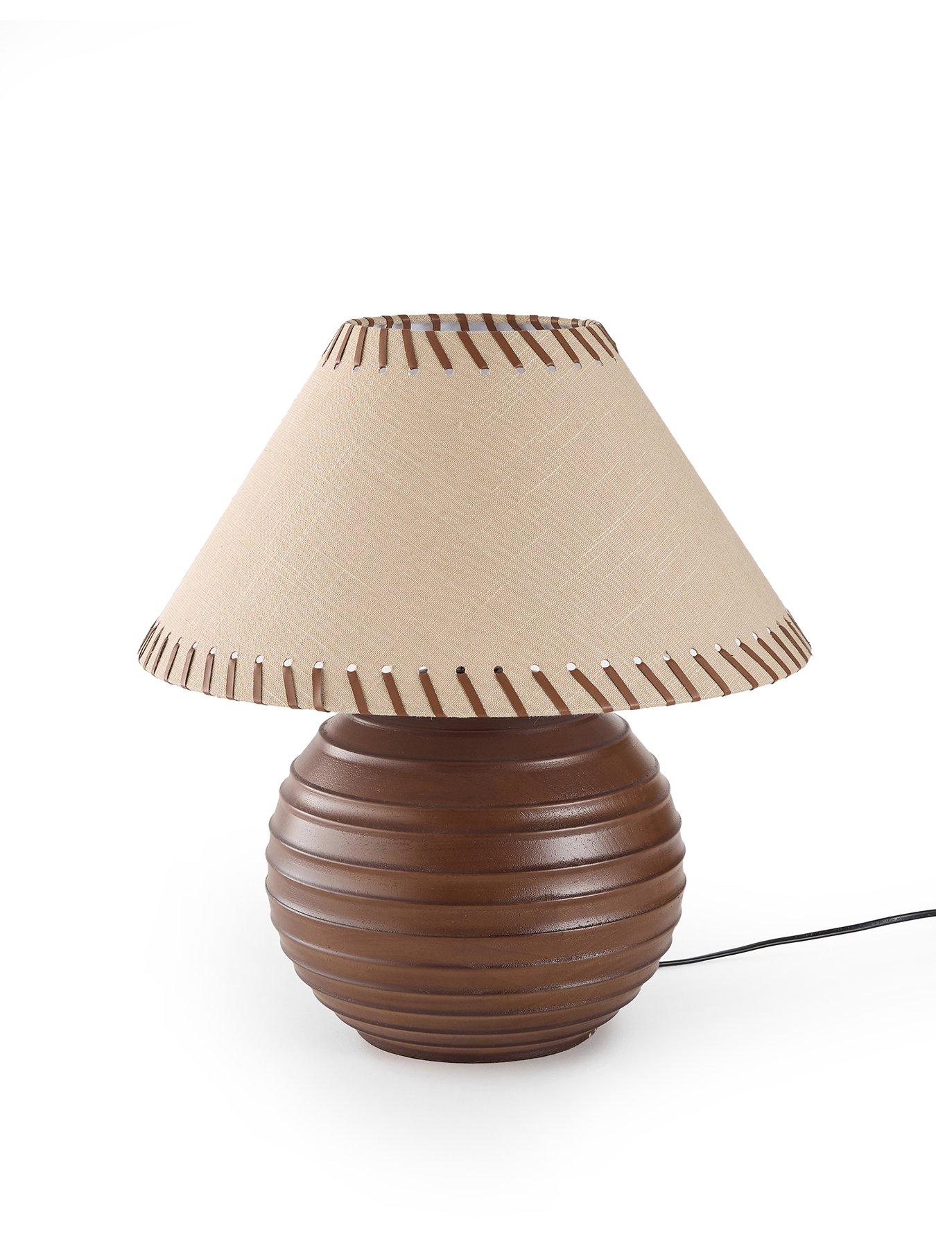Image 2 of 8 of The Very Collection Wooden Table With Whipstitch Shade Detail - Small