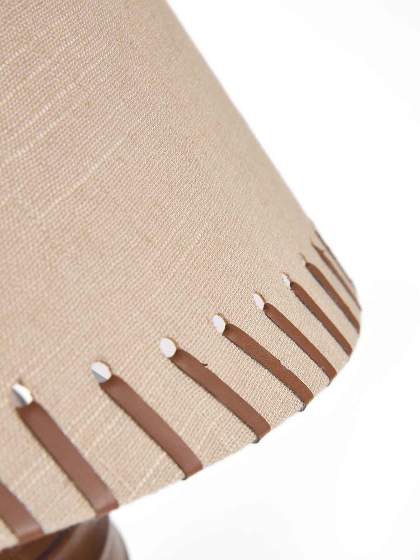Image 6 of 8 of The Very Collection Wooden Table With Whipstitch Shade Detail - Small