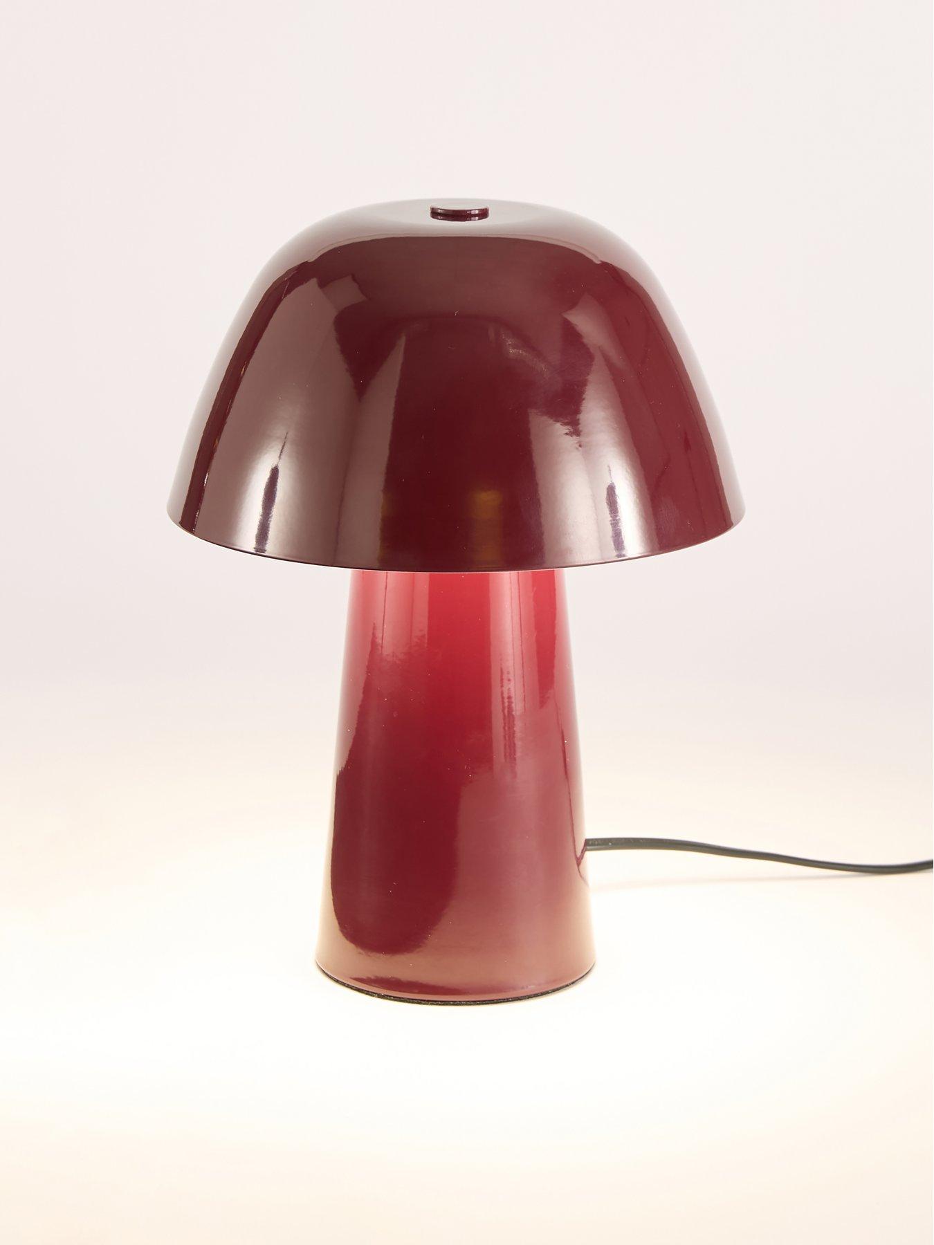 Image 3 of 6 of The Very Collection Dome Table Lamp - Burgundy