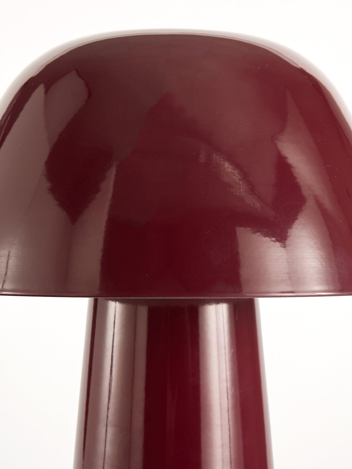 Image 4 of 6 of The Very Collection Dome Table Lamp - Burgundy