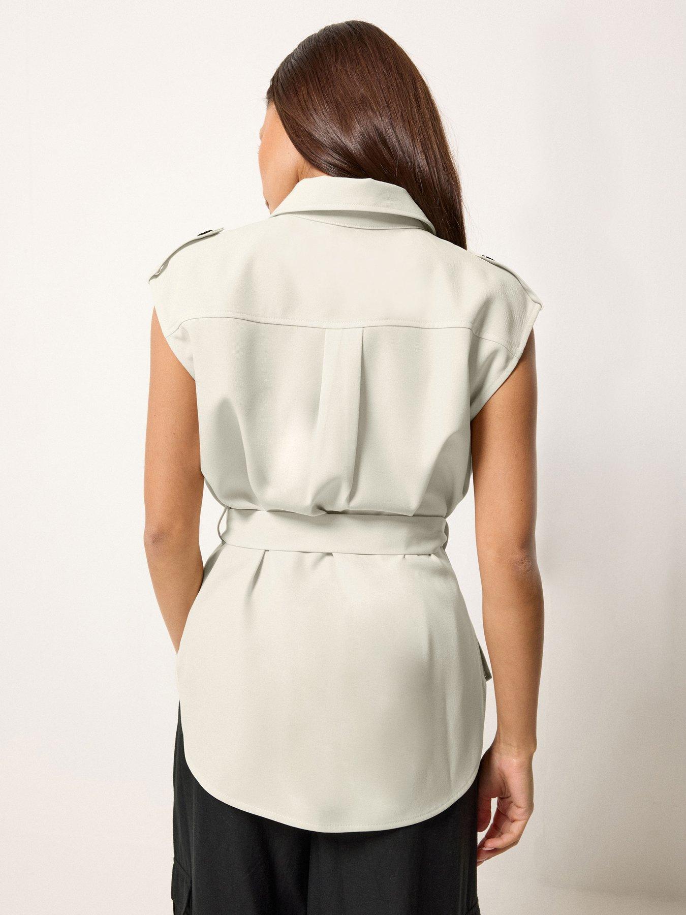 Image 2 of 6 of PixieGirl Petite Sleeveless Tie Waist Top