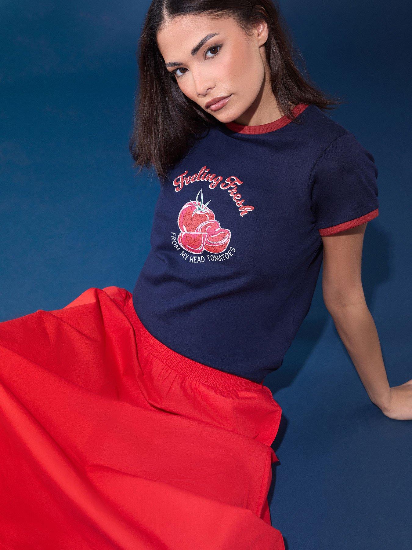 Image 1 of 6 of PixieGirl Petite Feeling Fresh Tomato T-shirt