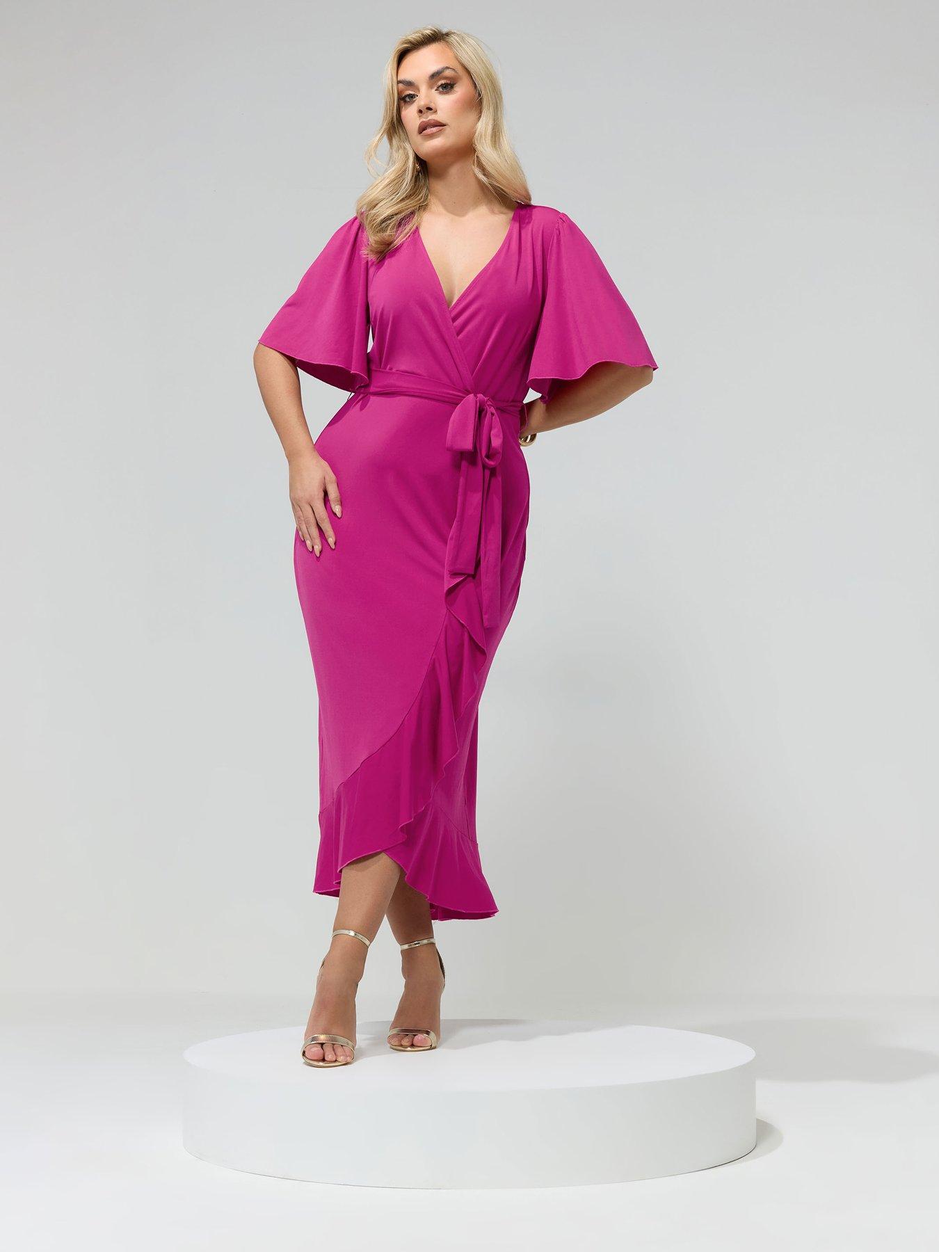 yours-curve-wrap-ruffle-dressfront