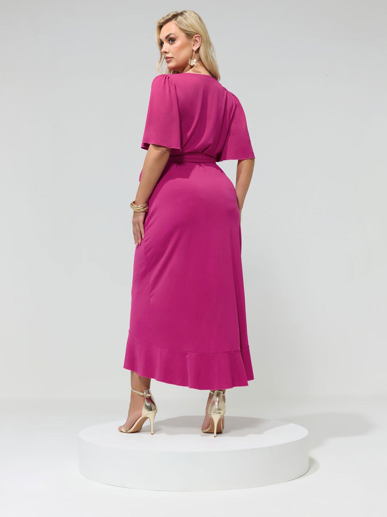 yours-curve-wrap-ruffle-dressstillFront